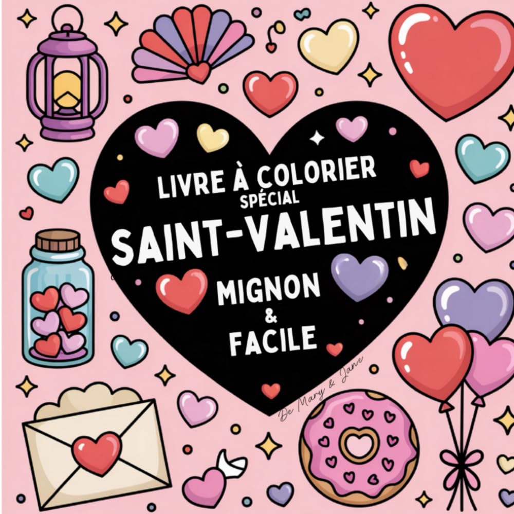 Livre à Colorier Spécial Saint-Valentin: Mignon & Facile