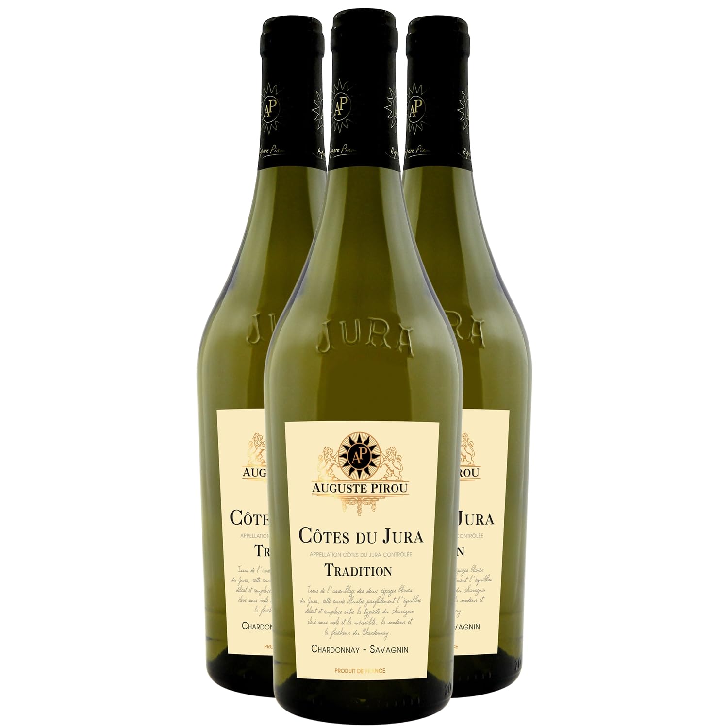 Côtes du Jura Tradition Chardonnay Savagnin - Blanc - Auguste Pirou - Vin Blanc du Jura (3x75cl)
