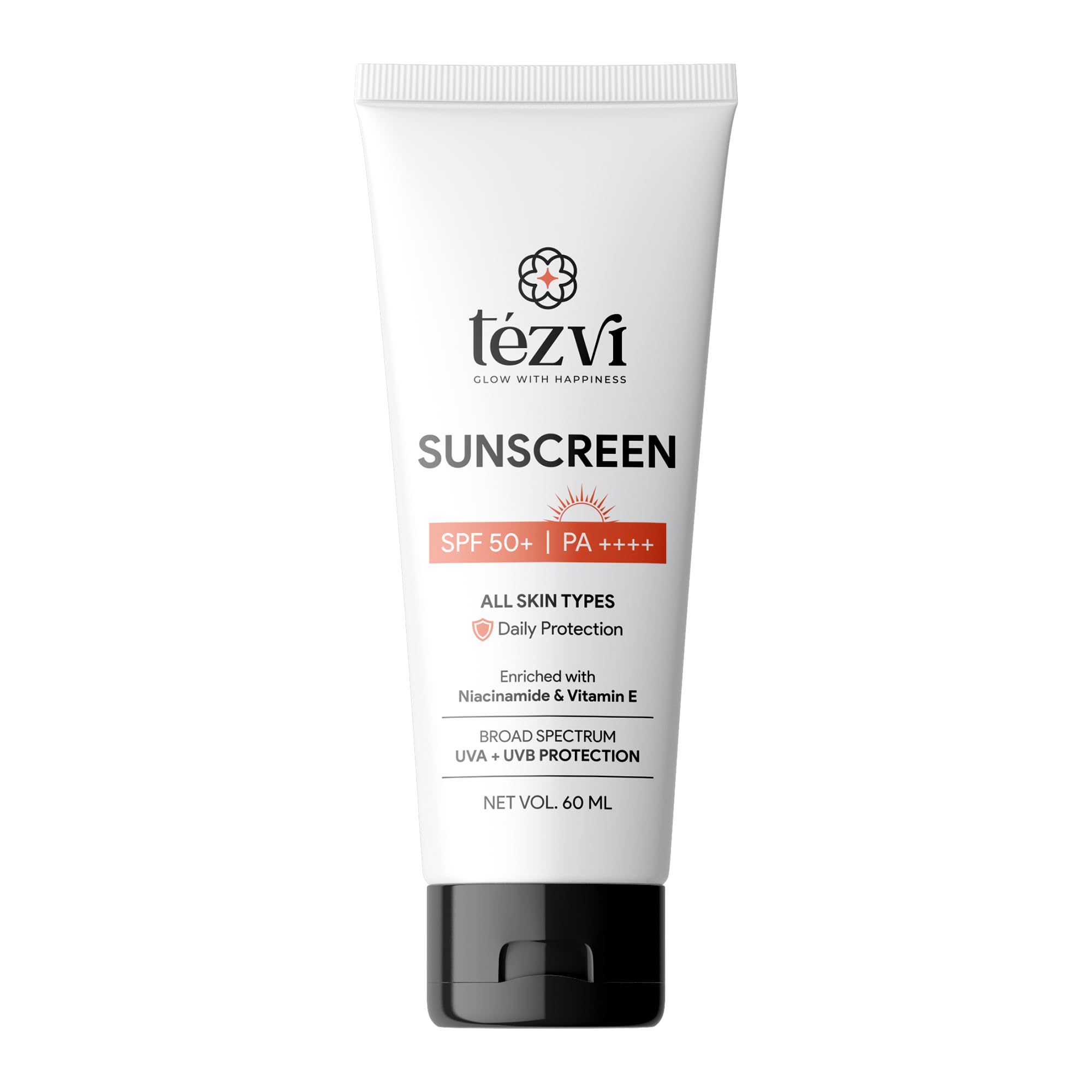 tezvi Sunscreen SPF 50 for Face | Broad Spectrum UVA UVB Sun Protection | Lightweight Hydrating Non Greasy Sunscreen for Men and Women | Daily Use Sunblock with Glow Finish and Oil Control