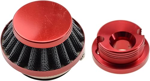 Miniatura 10 de GOOFIT Filtro de aire azul de 1.732 pulgadas con adaptador de aluminio para motor de 2 tiempos, 43 cc, 47 cc, 49 cc, moto, cuatrimoto, motocross,