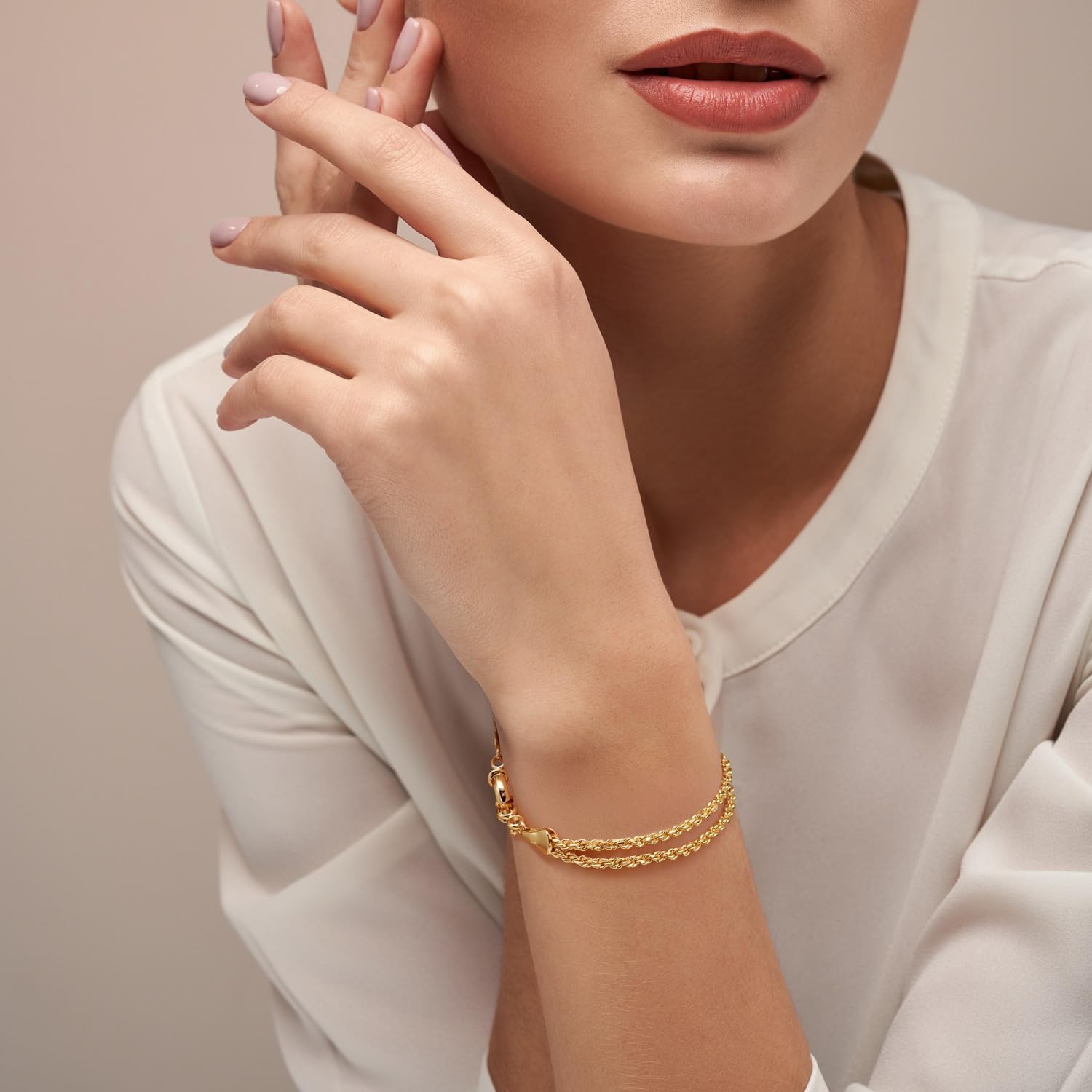 Gold Bracelets For Women 14K Gold Bracelet For Women Layered Bracelet For Womens Beauty In Simplicity Understated Handmade Rope Bracelets For Womens 6.7/7.5/8.3 Inches - Image 5