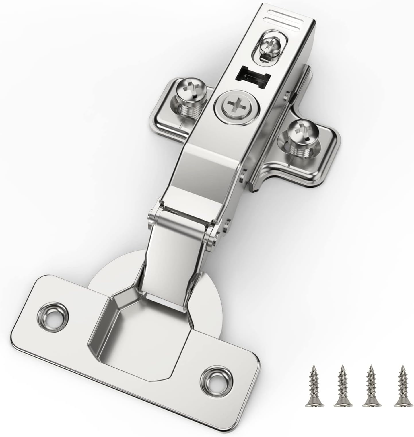 Furniware 10 pcs Soft Close Cabinet Hinge,110 Degree Full Overlay Kitchen Door Hinge,35mm Concealed Kitchen Cabinet Hinges Cabinet Door Plate with Screws