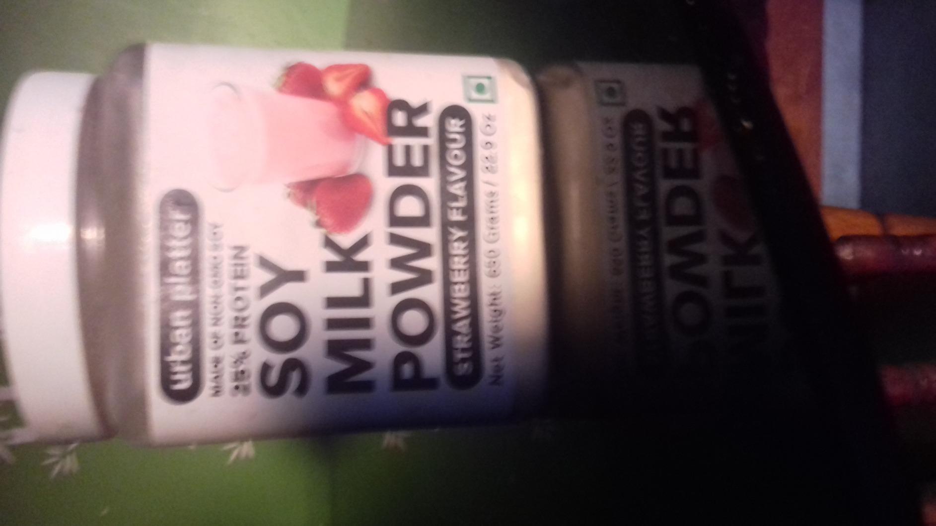 Urban Platter Soy Milk Powder (Strawberry, 650g) Amazon.in Grocery