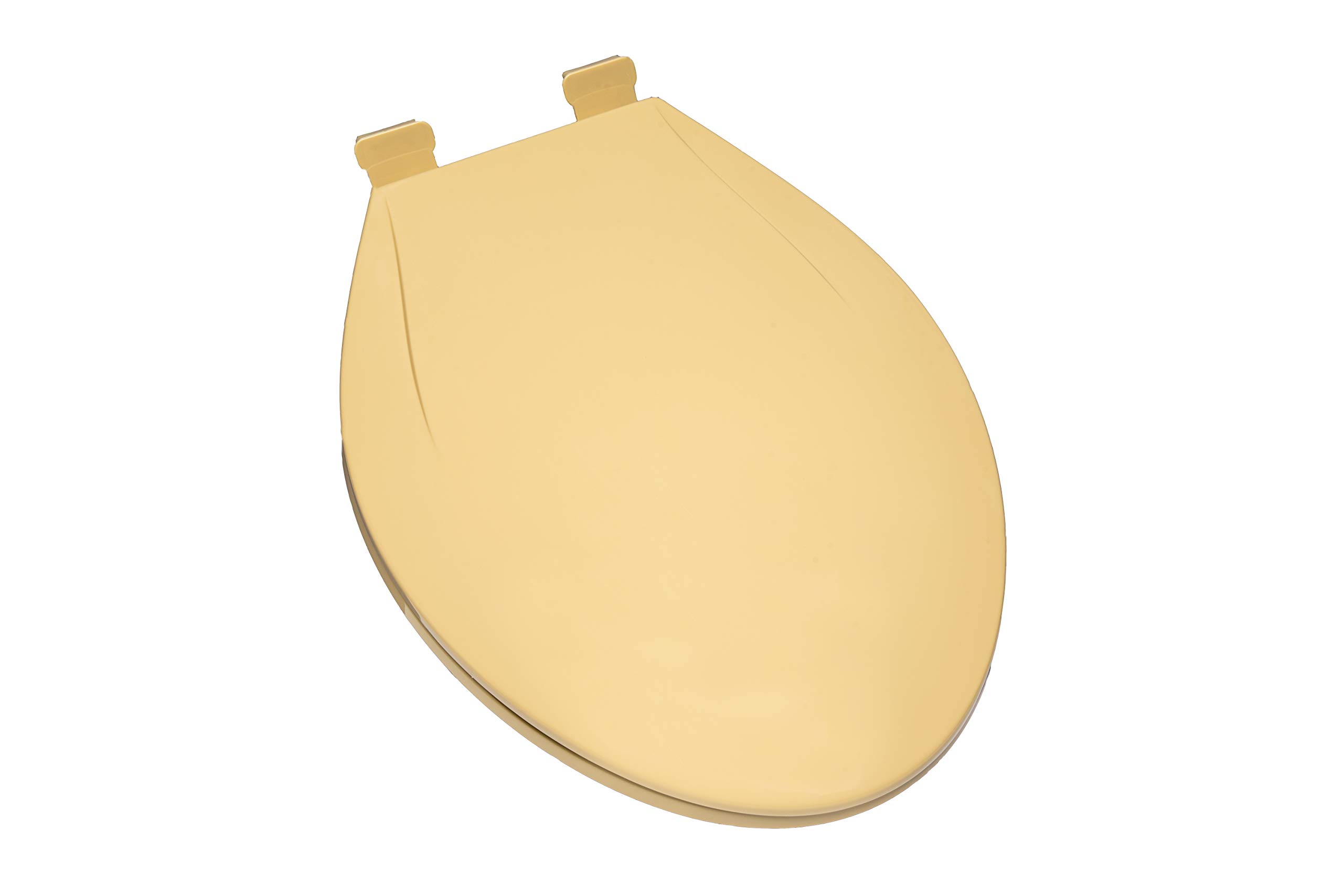 Bath DÃ©cor 2Q1E6-53 Builder Grade Slow Close Plastic Toilet Seat with Vari Adjust Lok-Down R'N'C Hinge and Quik-Lok Mounting Hardware, Elongated, Gold