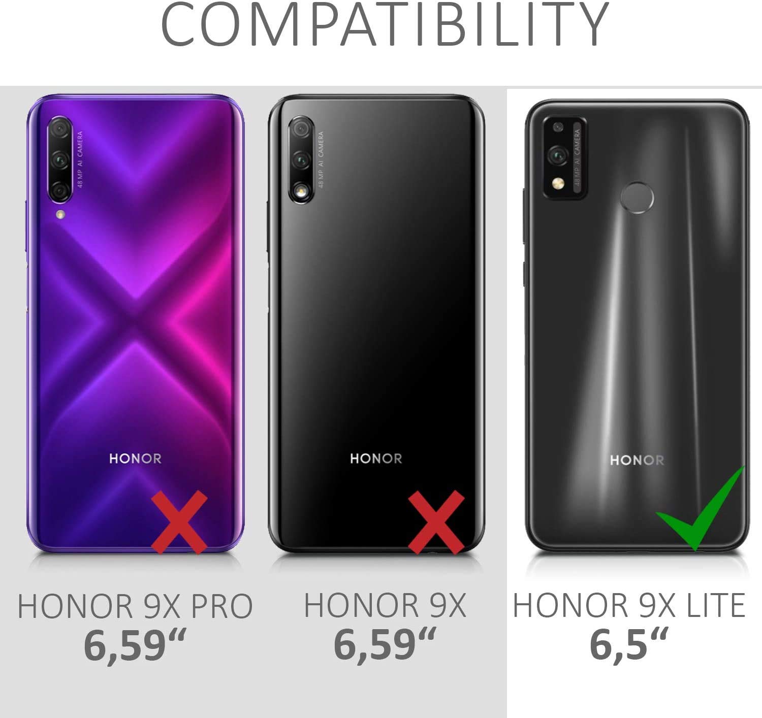 SIMao Necklace Clear Silicone Case for Honor 9X Lite -Cover with Neck Strap Clear TPU Phone Chain Case Crossbody Necklace Cord Transparent Silicone Case - Image 2