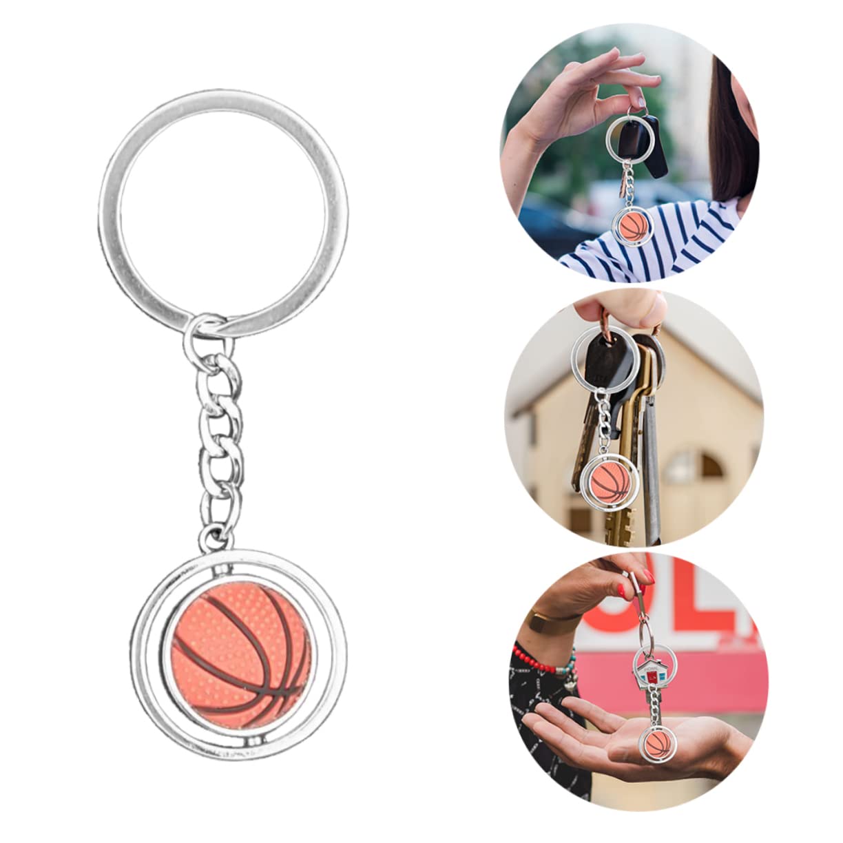 KICHOUSE Lightweight Boys and Girls Keychain Basketball Theme Zinc Alloy Key Ring Birthday