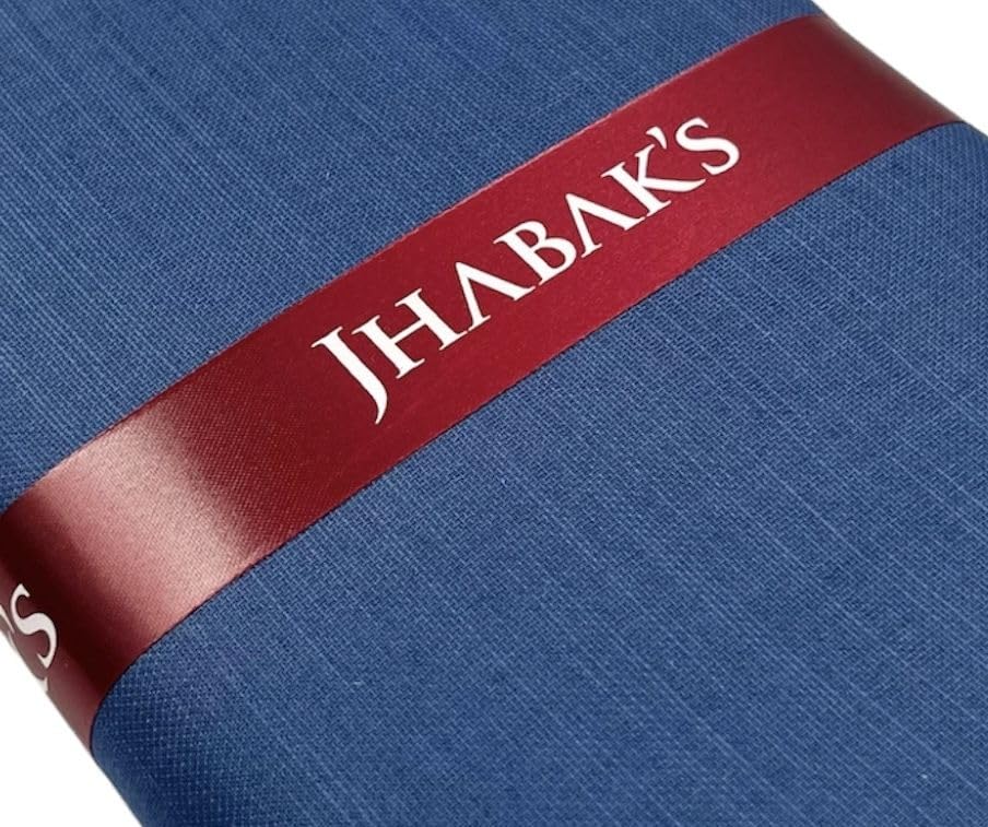 Image of JHABAK'S Men's 100% Pure Cotton Unstitched 1.7 Meters Shirt Piece - 3.25 Meters Suit Fabric Set with Cufflinks (Multicolour, All Weather Fabric, Attractive Box)
