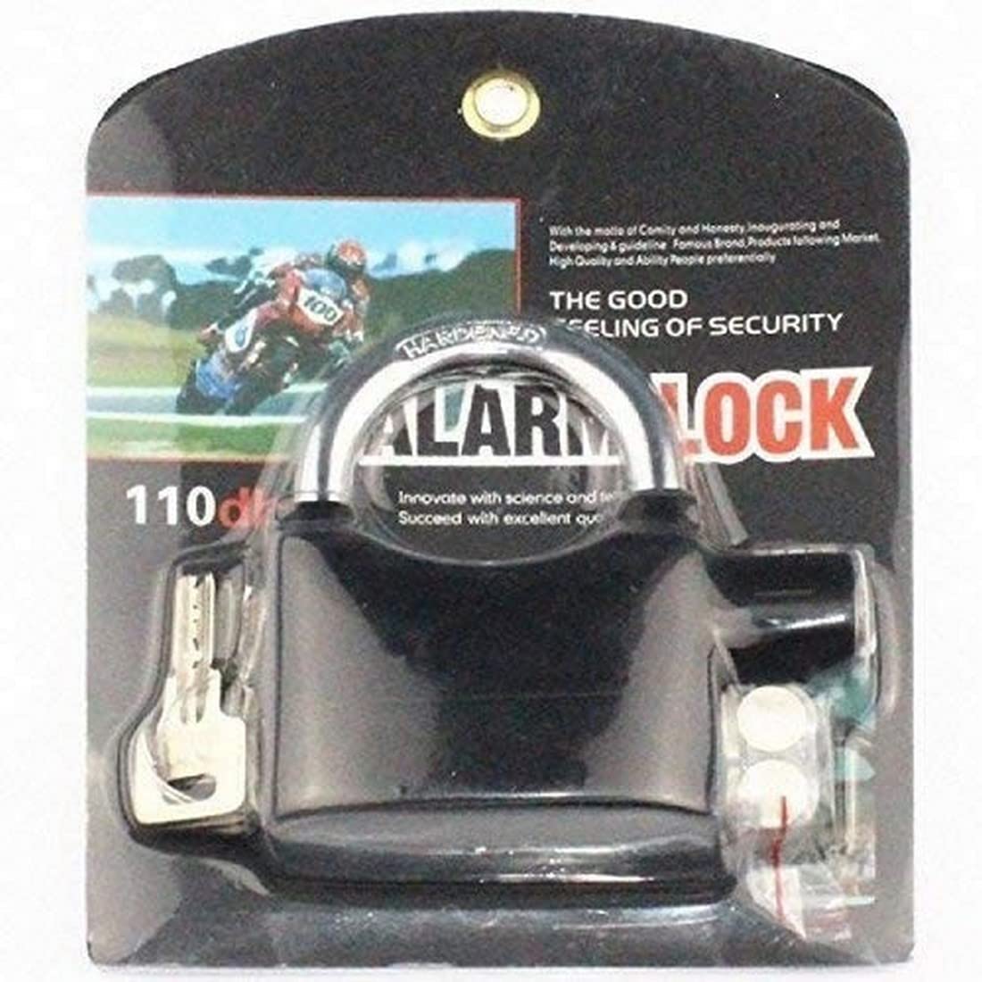 UGU ZONE 11 db Steel Security Anti-Theft Siren Alarm Lock Motor for Home, Bike, Shop, Garage Padlock with Smart Motion Sensor (Black) 2