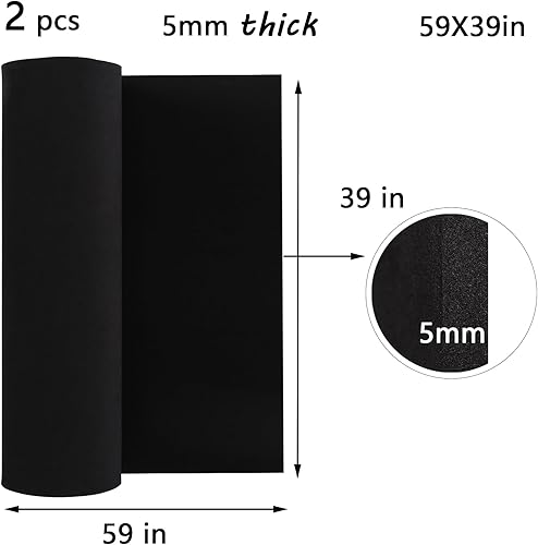 Miniatura 50 de Rollo de espuma EVA de 0.197 in, rollo de espuma de cosplay de 16 x 59 pulgadas (6.5 pies cuadrados), color negro, adecuado para modelado de espuma
