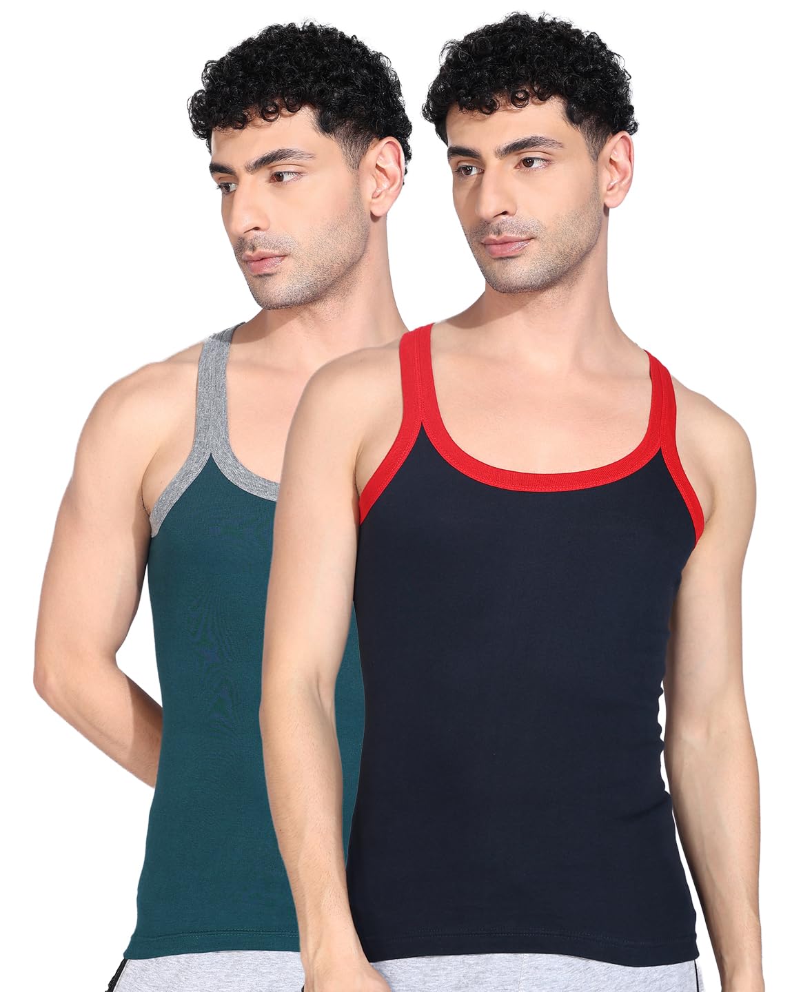 dollar bigboss Men's Assorted Solid Combed Cotton Racerback Styled Gym Vest (Colour May Vary)-picture-37