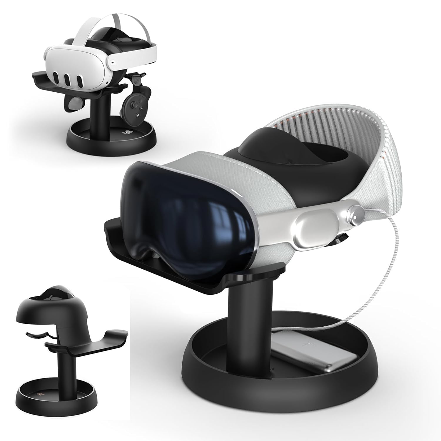 KASTWAVE Universal VR Headset Stand Holder - Compatible with Quest 3, Quest 2, Pico 4, Vision Pro, PSVR 2, Stable Display Dock with Round Base, Easy Install, Ideal for Storage