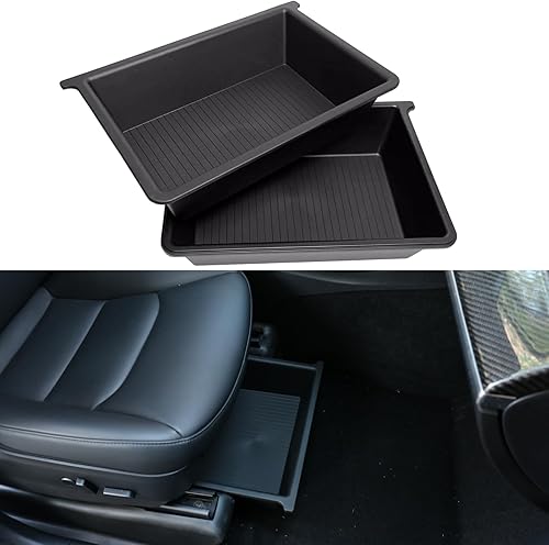 LBNCOBAG Caja de almacenamiento para debajo del asiento delantero del coche para Tesla Modelo Y Modelo X Accesorios Bandeja de almacenamiento debajo