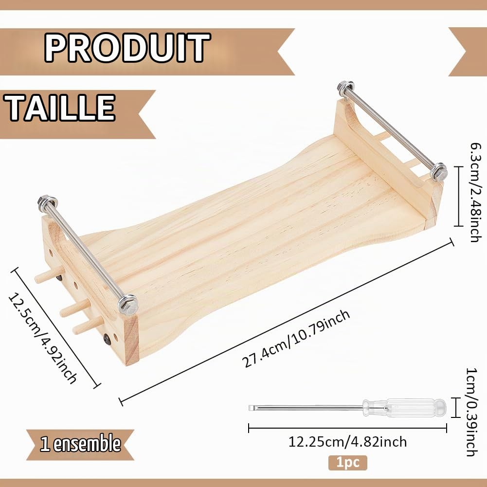 BENECREAT Kit de Métier à Tisser à Perles en Bois de 27.4x12.5x6.3cm Kit Complet de Tissage aux Tablettes avec Tournevis pour la Fabrication de Bijoux et les Projets D'Artisanat.