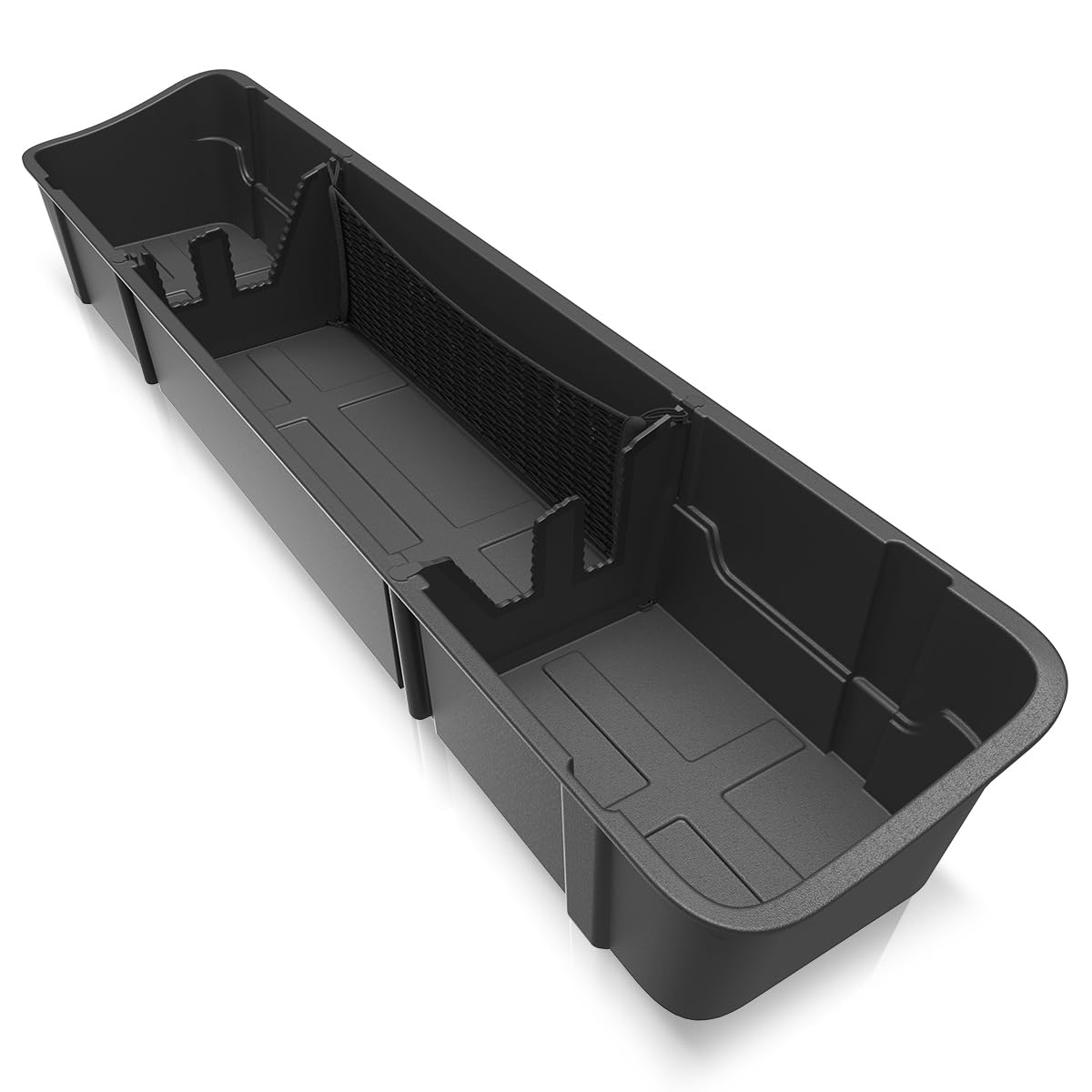 Auto Dynasty Under Seat Cargo Storage Box Organizer for 2015-2024 Ford F150 Crew Cab 2015-2024, F250 F350 Super Duty Crew Cab, Rear Extra Cargo Store Truck Organizer