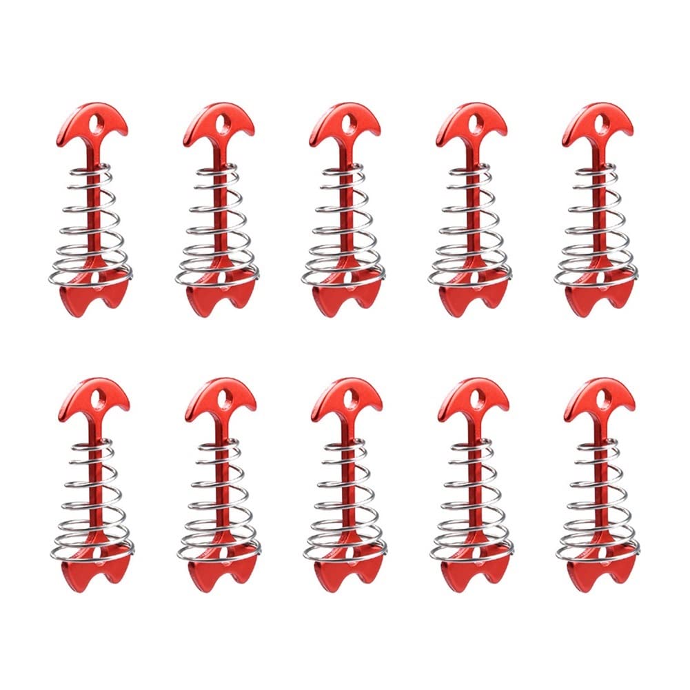 10 stücke Einstellbare Winddicht Frühling Fishbone Haken Aluminiumlegierung Camping Tragbare Markise Zelt Stakes Deck Anker Pegs Plank Boden Outdoor Reise Zelt Zubehör