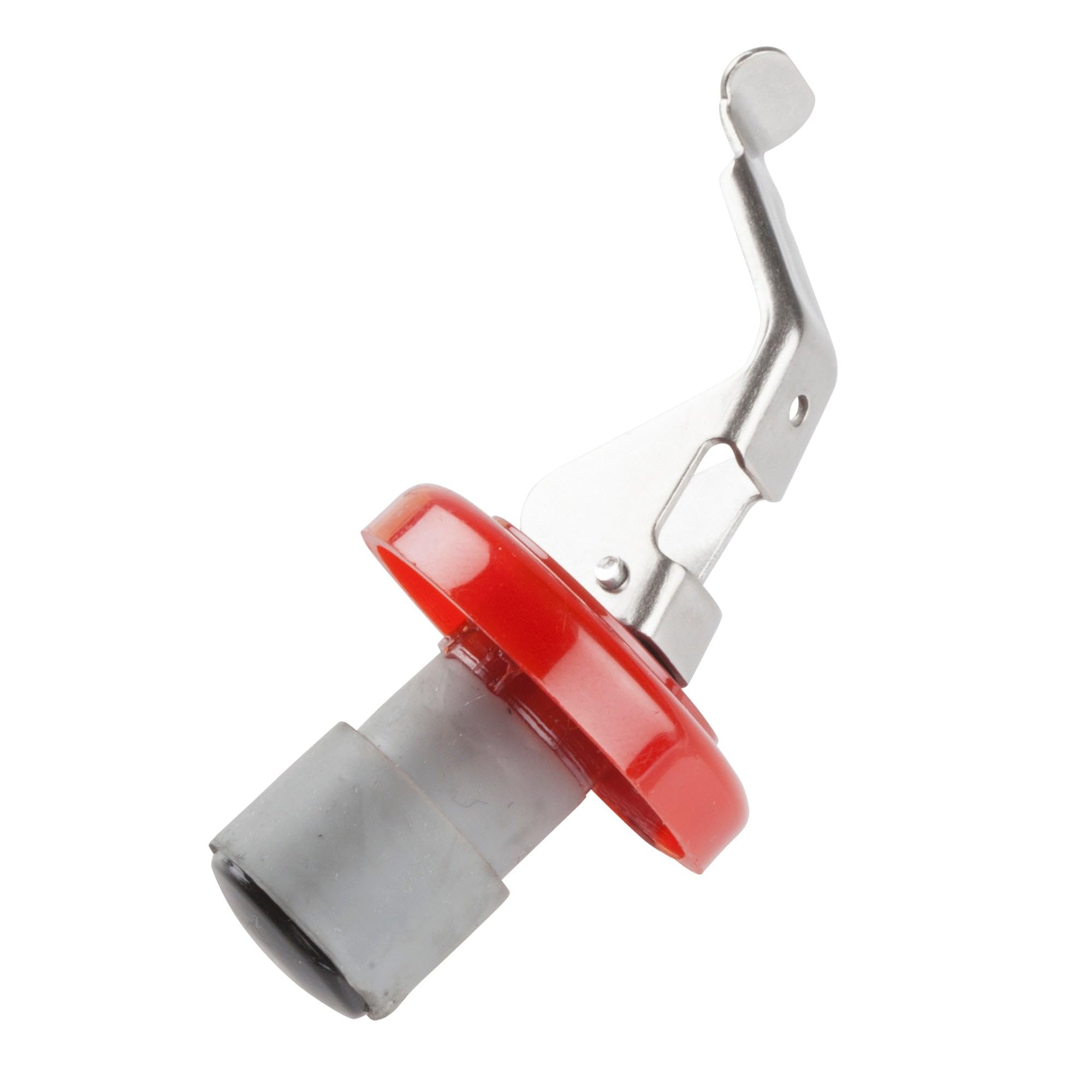 Red Wine Stainless Steel Bottle Stopper by Winco – Medium, Plastic, Black, Red, Pack of 12, Model WBS-R
