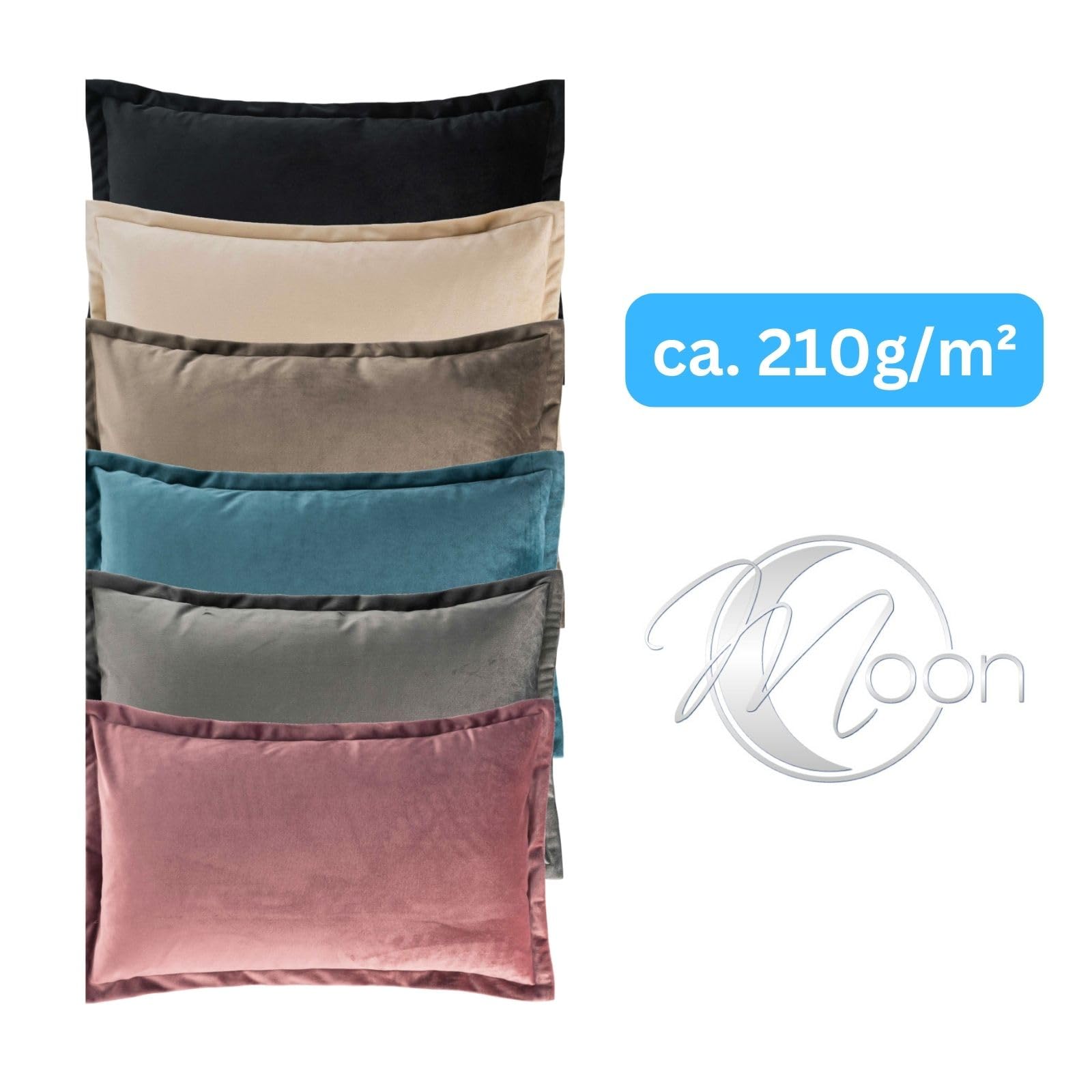 Premiumshop321 Set Di 2 Federe Per Cuscino 30x50 Cm Effetto Velluto - Serie Flora, Colore Petrolio, Cerniera E Ponticello, Lavabili