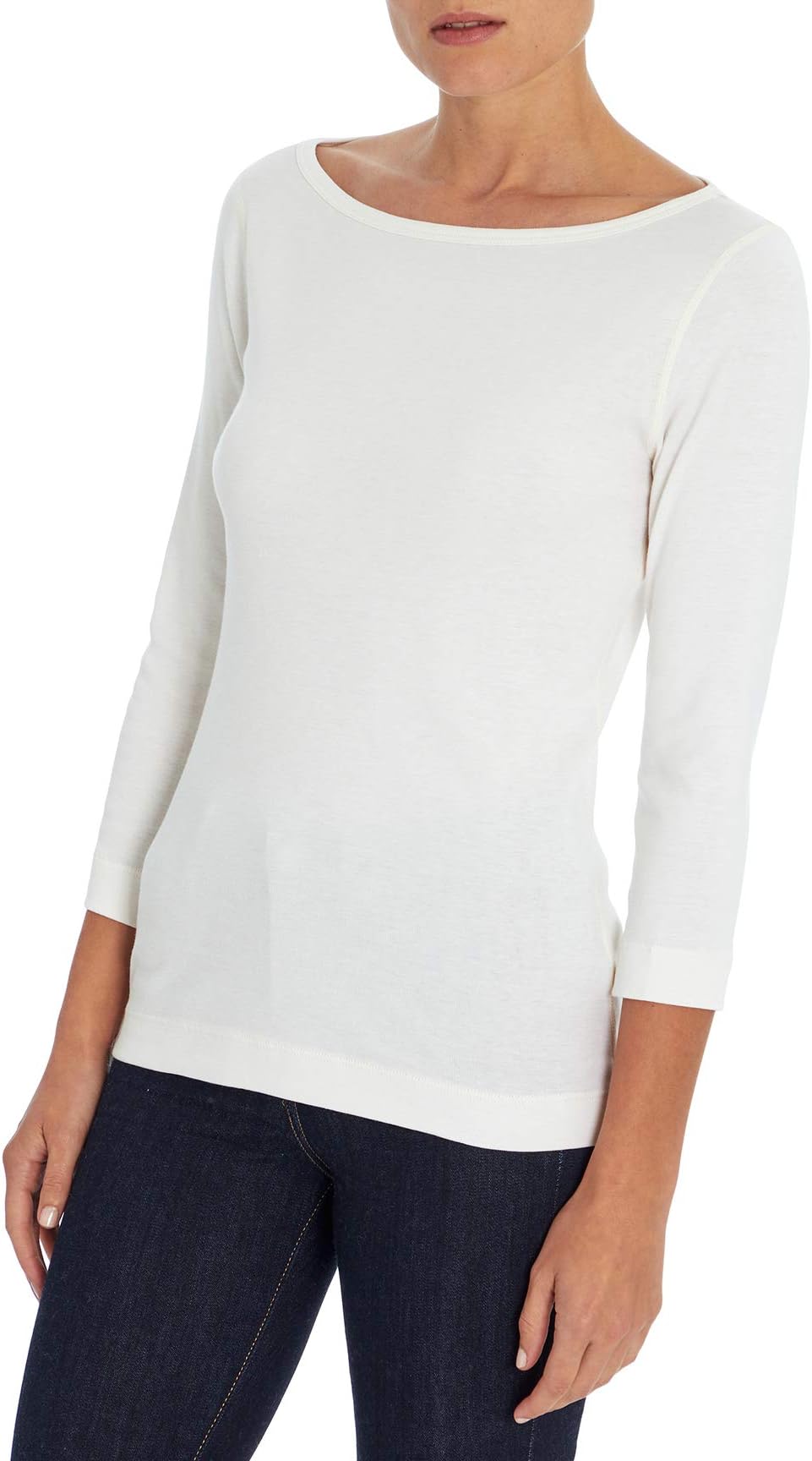 Three Dots Women's Essential Heritage 3/4 Sleeve British Tee