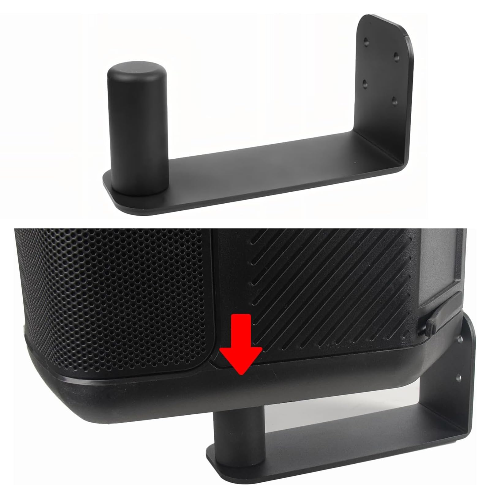 NUEAYMS Soporte de Montaje en Pared de Metal Abrazadera de Soporte de Techo Altavoz Envolvente Gancho Trasero Placa de suspensión para Accesorios de Altavoz Compacto EON Estante de fácil instalación