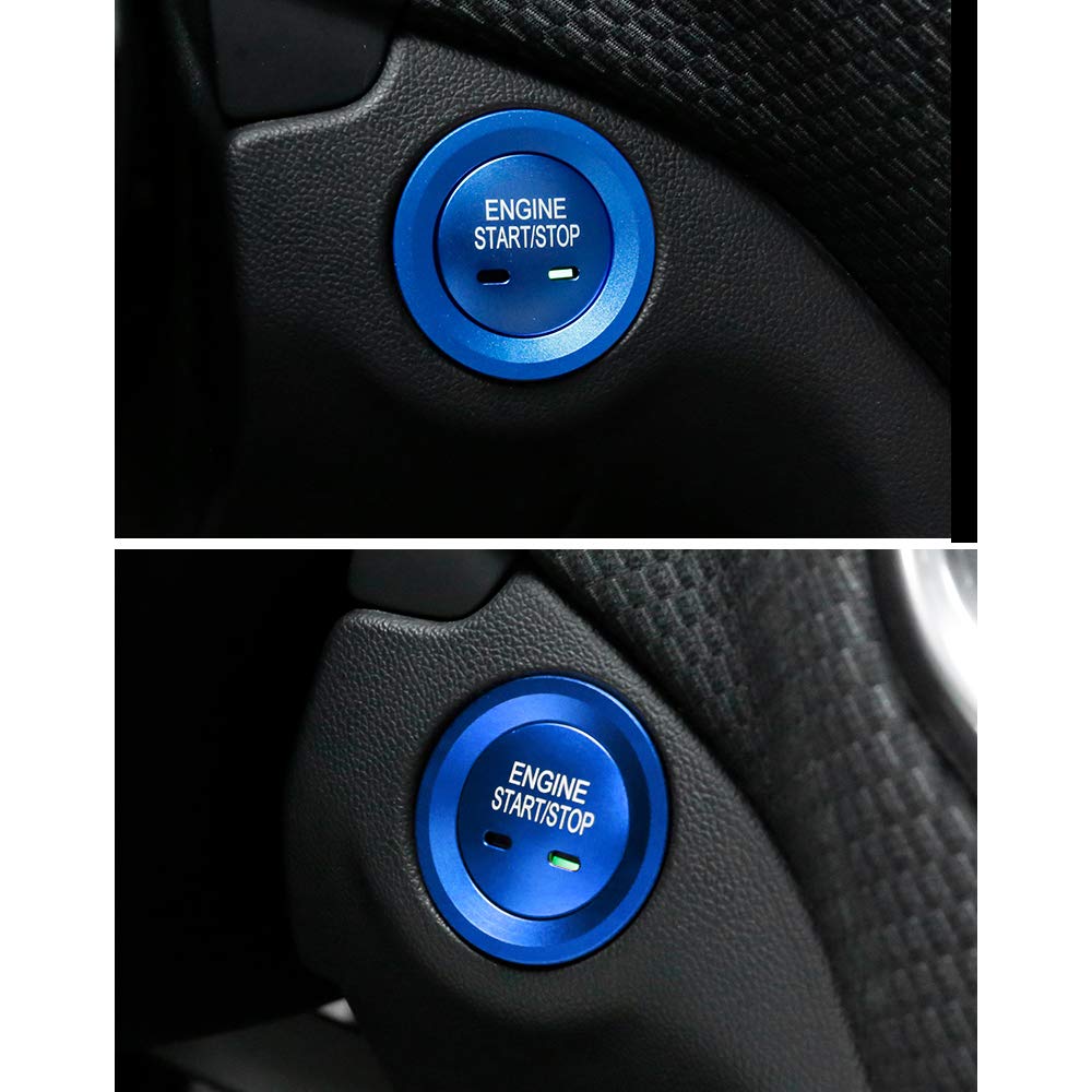 CARFIB Ignition Button Decals Fit for Chevrolet Chevy Equinox Malibu Sonic Traverse Trax Accessories Push Start Stop Stickers Caps Covers Parts Car Interior Decoration Aluminum Alloy Blue 2Pcs