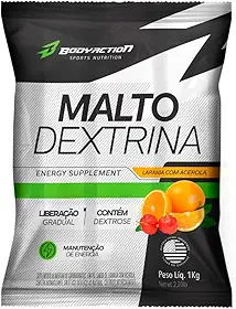 Suplemento Energético Pré Treino e Pós Treino Maltodextrin 1kg Bodyaction (Laranja e Acerola)