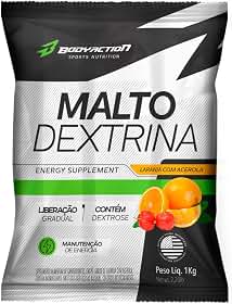 Suplemento Energético Pré Treino e Pós Treino Maltodextrin 1kg Bodyaction (Laranja e Acerola)