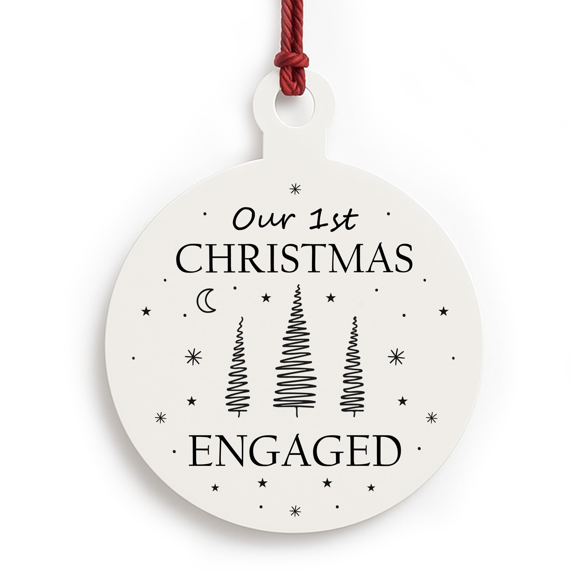 Red Ocean Our 1st Christmas Engaged Bauble Christmas For Couple Boyfriend Girlfriend Decoration Acrylic Bauble Husband Wife Keepsake