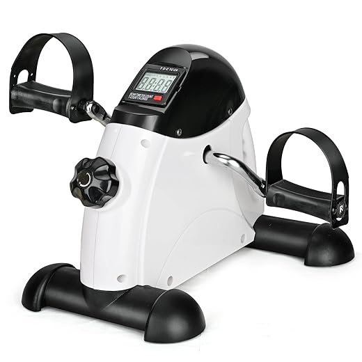 Under Desk Bike Pedal Exerciser Portable Home Exercise Bike Pedal Exerciser Foot Peddler Portable Therapy Bicycle Leg Peddler Portable Mini Cycle Bike for Hands Arm Trainer