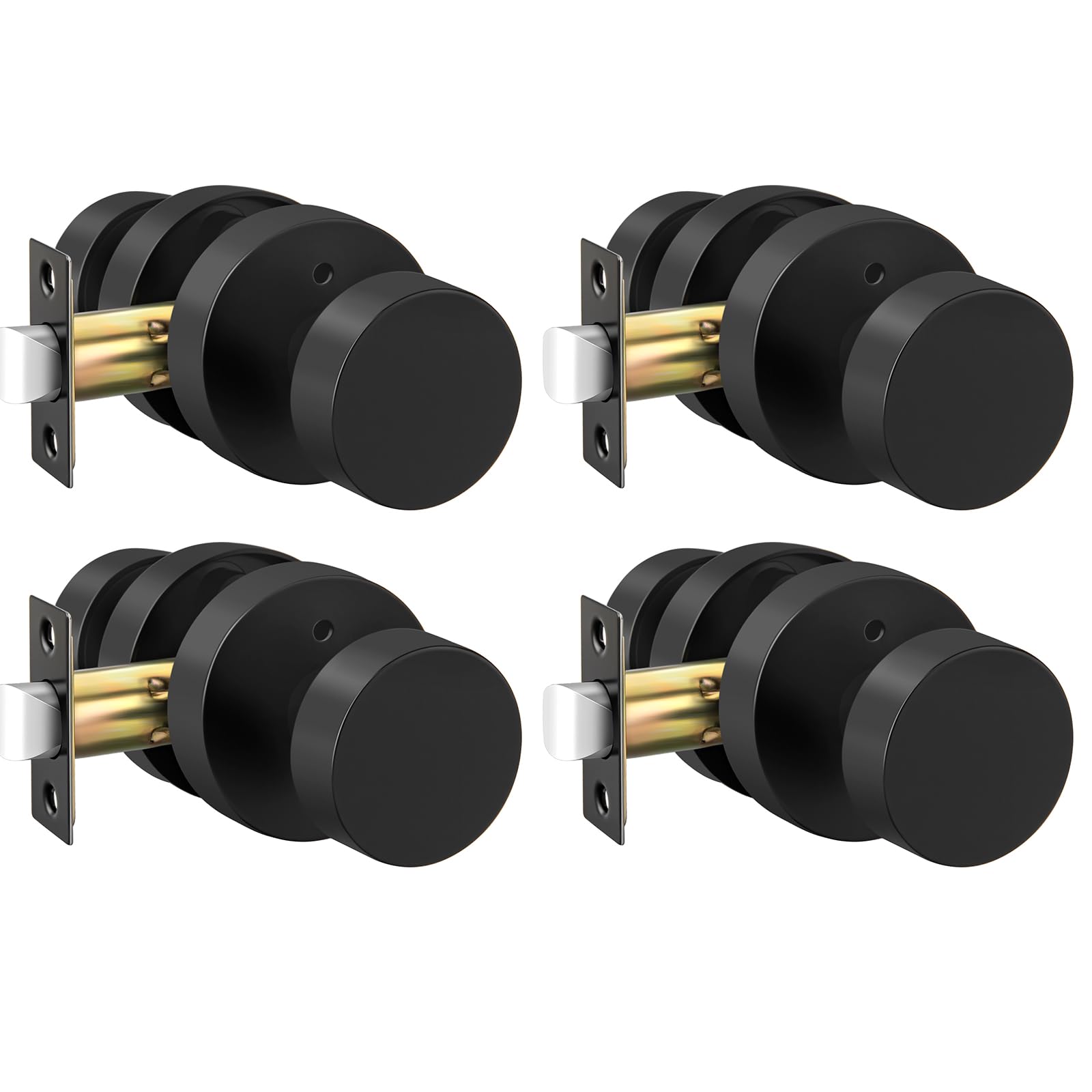 Photo 1 of Haidms Black Door Knobs Interior, Heavy Duty Zinc-Alloy Privacy Door Knob, Matte Black Interior Door Knobs for Bedroom & Bathroom, Round Ball Design with Emergency Unlock?4 Pack?