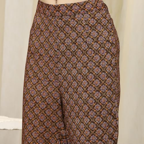 Image of BIBA Women Rayon Viscose Gathered Solid Suit Set