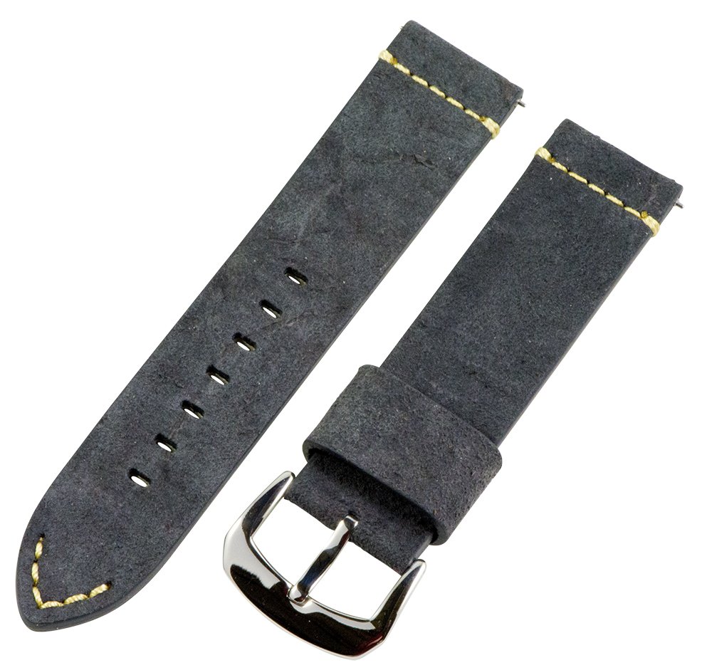 Clockwork Synergy® Dapper Collection - 20mm Suede Midnight Blue Leather Watch Band