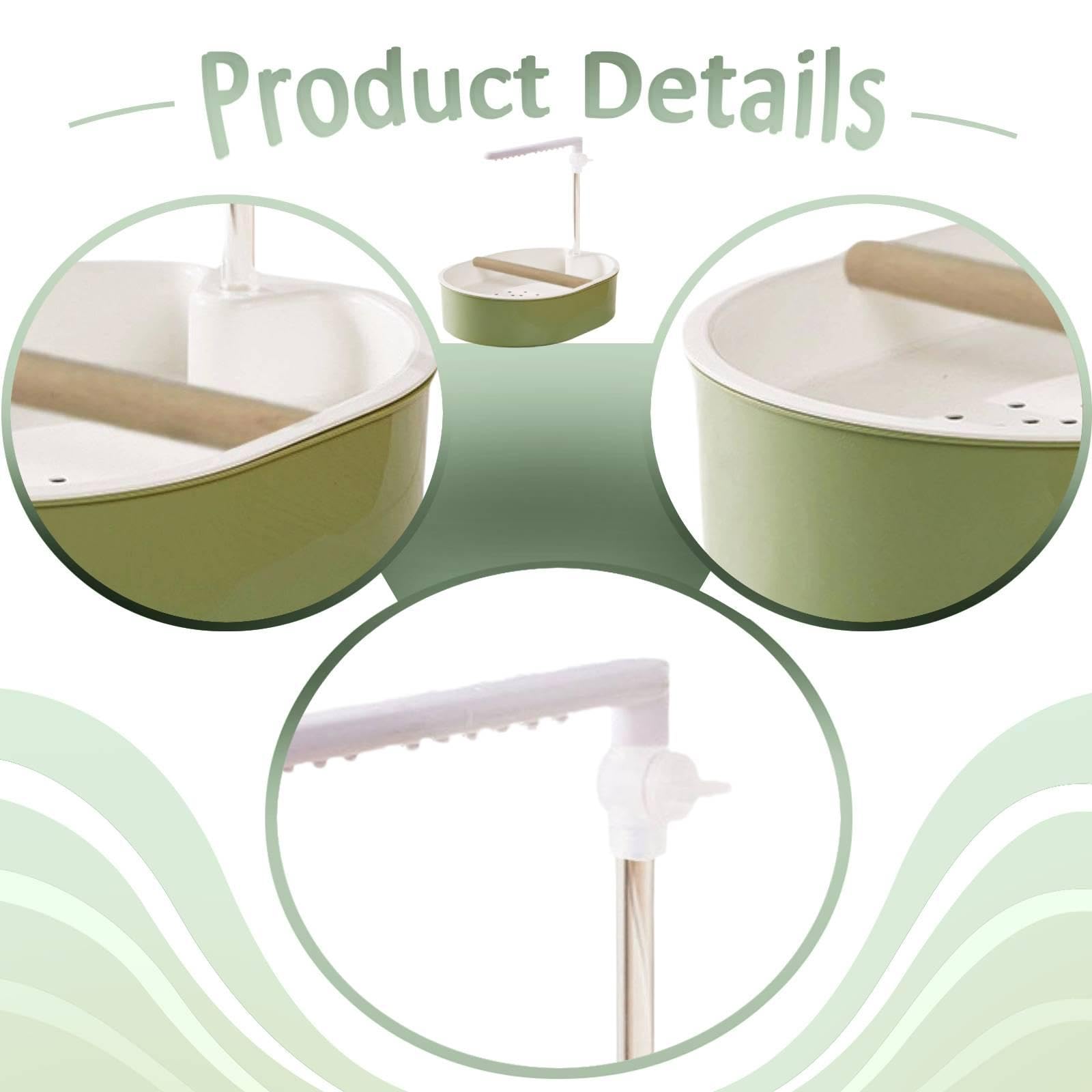 Baño Automático para Pájaros, Accesorio para Jaula de Loros, Fácil de Instalar, Robusto, para Jilgueros Y Periquitos, Estilo de Línea Blanco