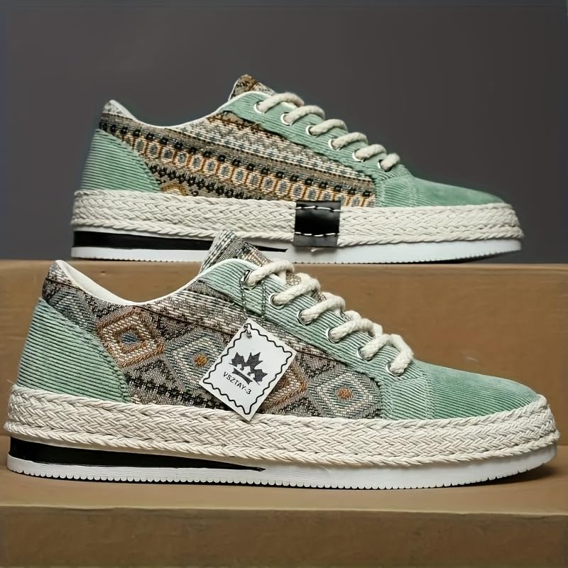 Men's Retro Old Skateboarding Shoes, Comfortable Non-Slip Breathable Rubber Sole Lace-up Sneakers for Men's Outdoor Activities3