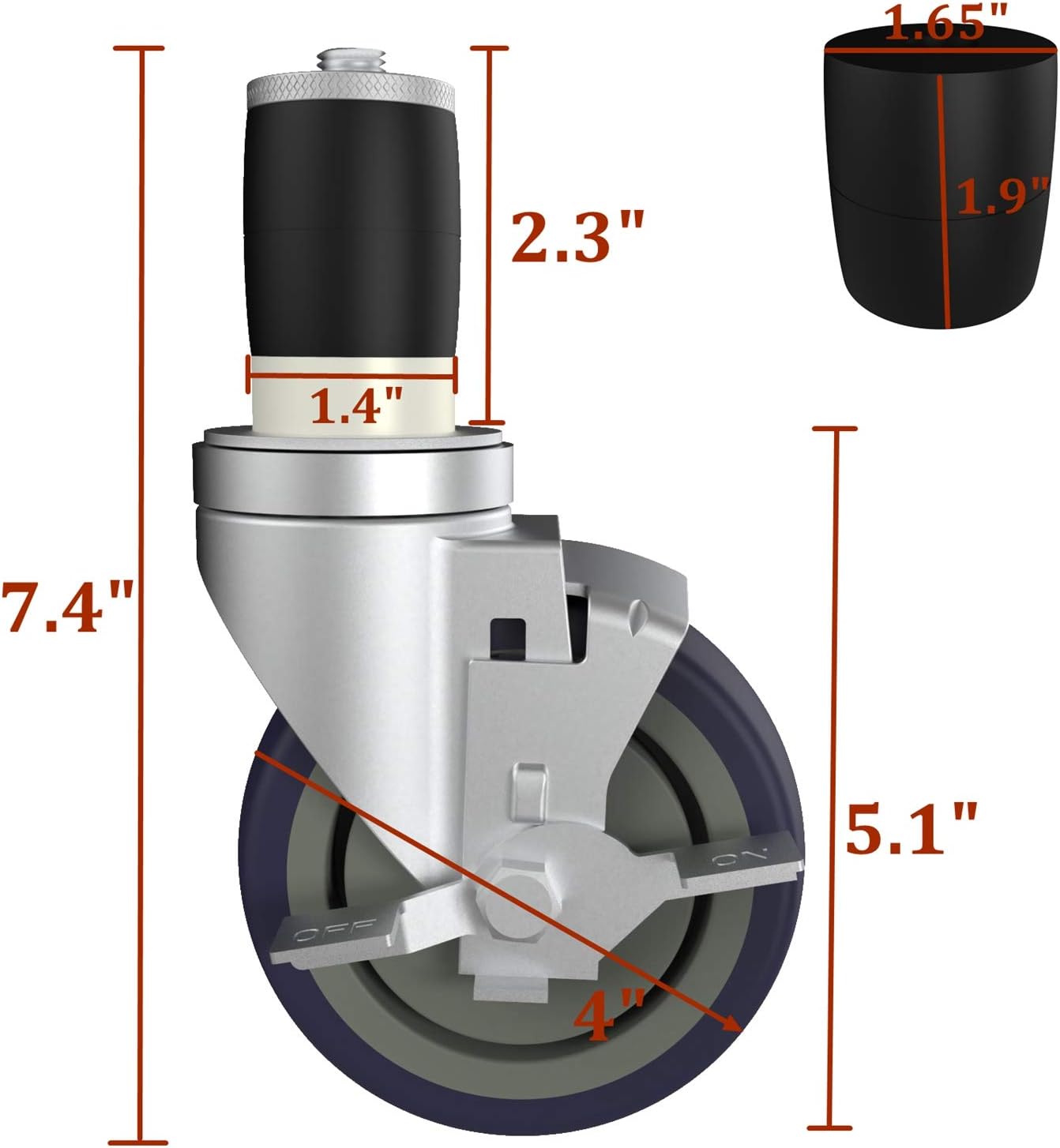 Exclusive Special MySit 4 inch Work Table Caster Wheels for Commercial Kitchen Prep Tables, Expanding Stem Casters Set of 4 with Locking Brakes Fit Both 1-1/2 and 1-5/8 Leg Tube Adapter for Stainless Steel Worktable Flash Deals - 40% OFF MySit 4 inch Work Table Caster Wheels for Commercial Kitchen Prep Tables, Expanding Stem Casters Set of 4 with Locking Brakes Fit Both 1-1/2 and 1-5/8 Leg Tube Adapter for Stainless Steel Worktable