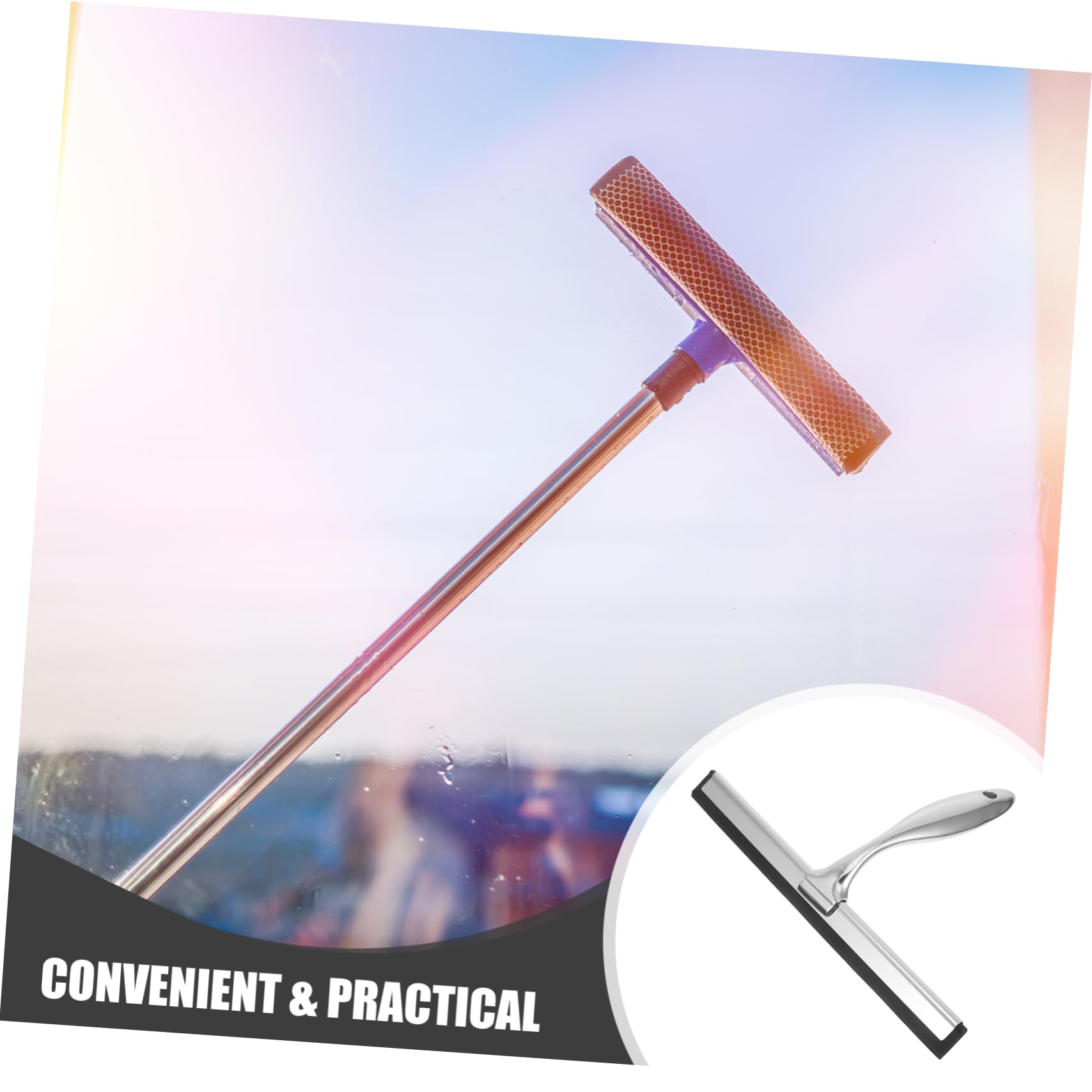 ERINGOGO Window Cleaning Squeegee for Car Windows Lightweight Handheld Glass Scraper Comfortable Handle Multi-Functional Tool for Mirrors Tiles and Shower Doors Design