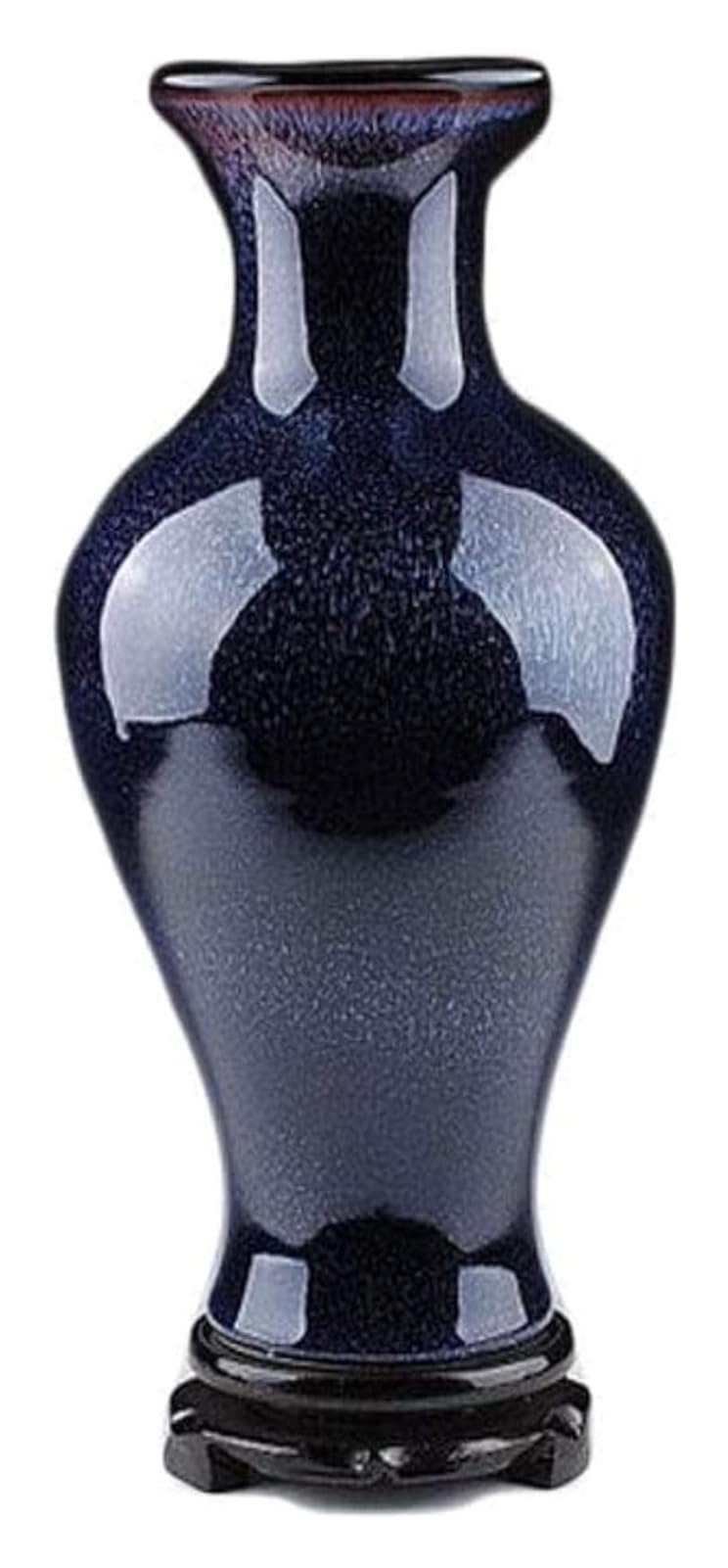 Vase Desktop Ceramic Base Can Be Rotated for Living Study Blue 22 * 37cm