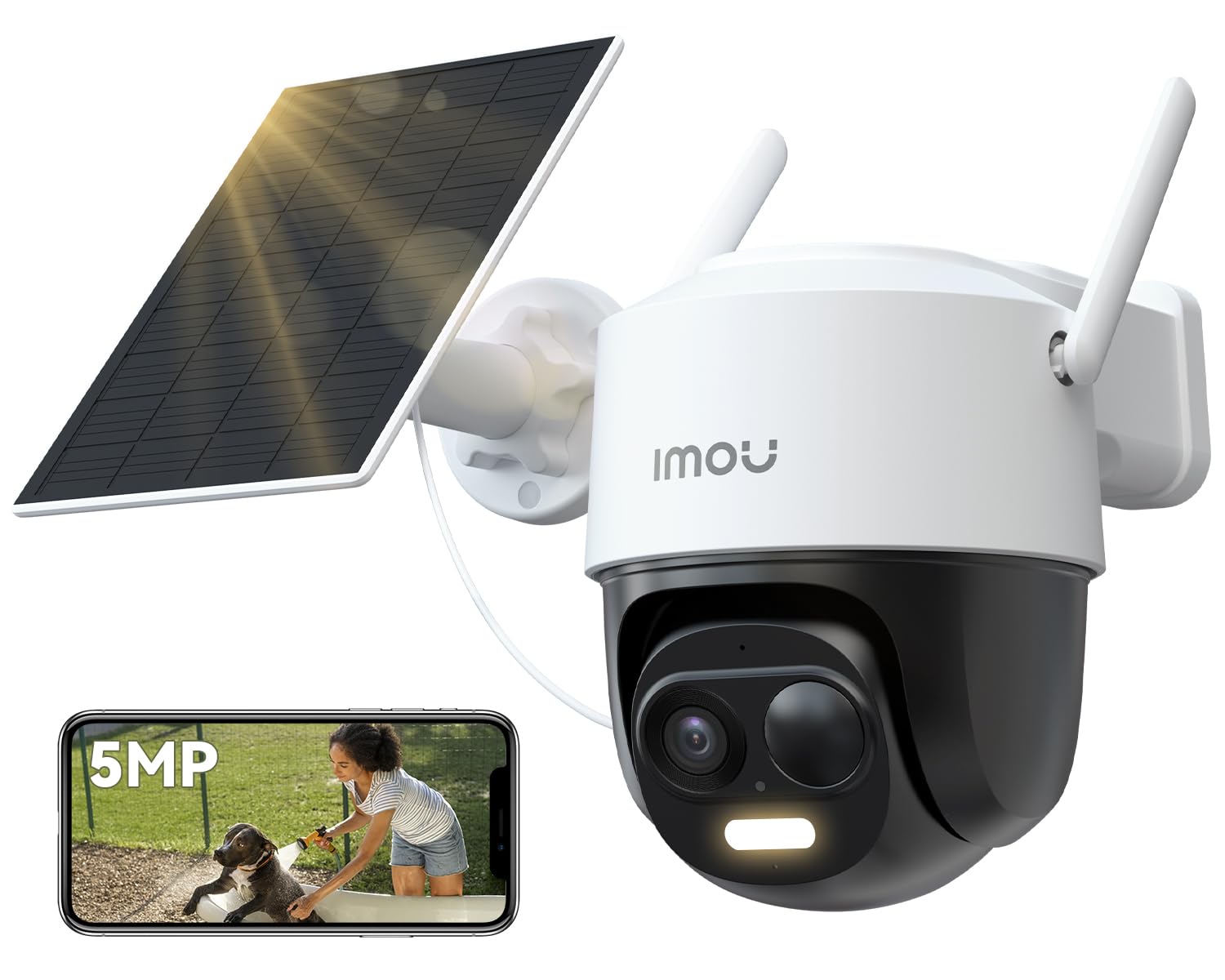 Imou 3K Solar Security Camera Outdoor Wireless, 360° Battery Outdoor Camera, Wi-Fi Cctv Camera Solar, Ai Human Car Detection, Color Night Vision, Siren Spotlight, 2-Way Audio, Works With Alexa 20M