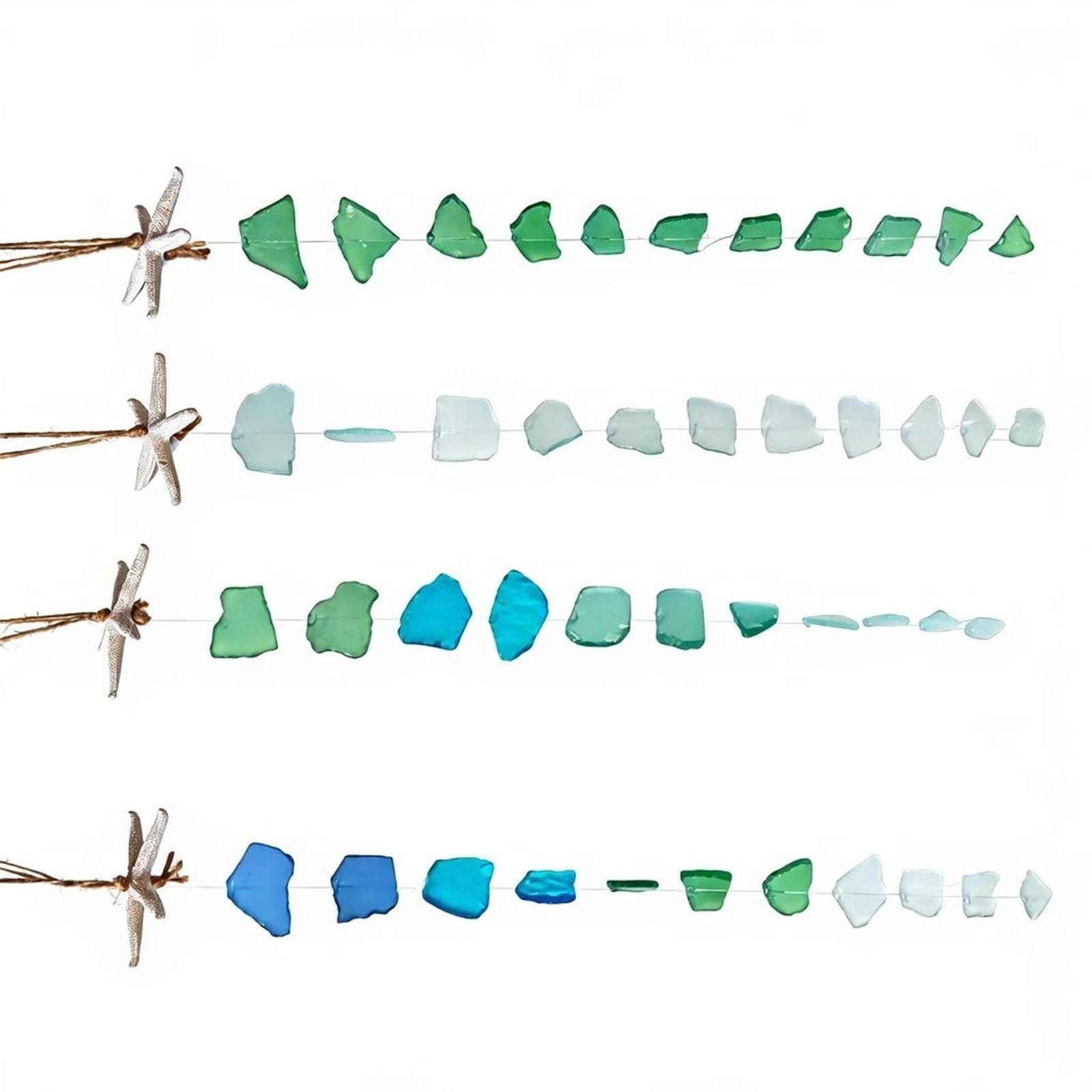 Sea Glass Wind Chimes for Window Decors Handcrafted Wind Chimes for Outside, Party Beach Decors Outdoor Garden Decoration Outside Handcrafteds Windchimes Beach Hanging