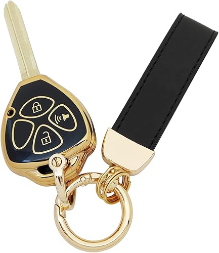 vurbemes Funda protectora de TPU suave de 360 grados compatible con Toyota Rav4 2005-2010 Scion TC 2007-2013 Yaris llavero negro