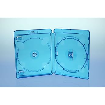 10 x Amaray Blu-ray Cases 15 mm 2-piece BD / Color Blue / High Quality