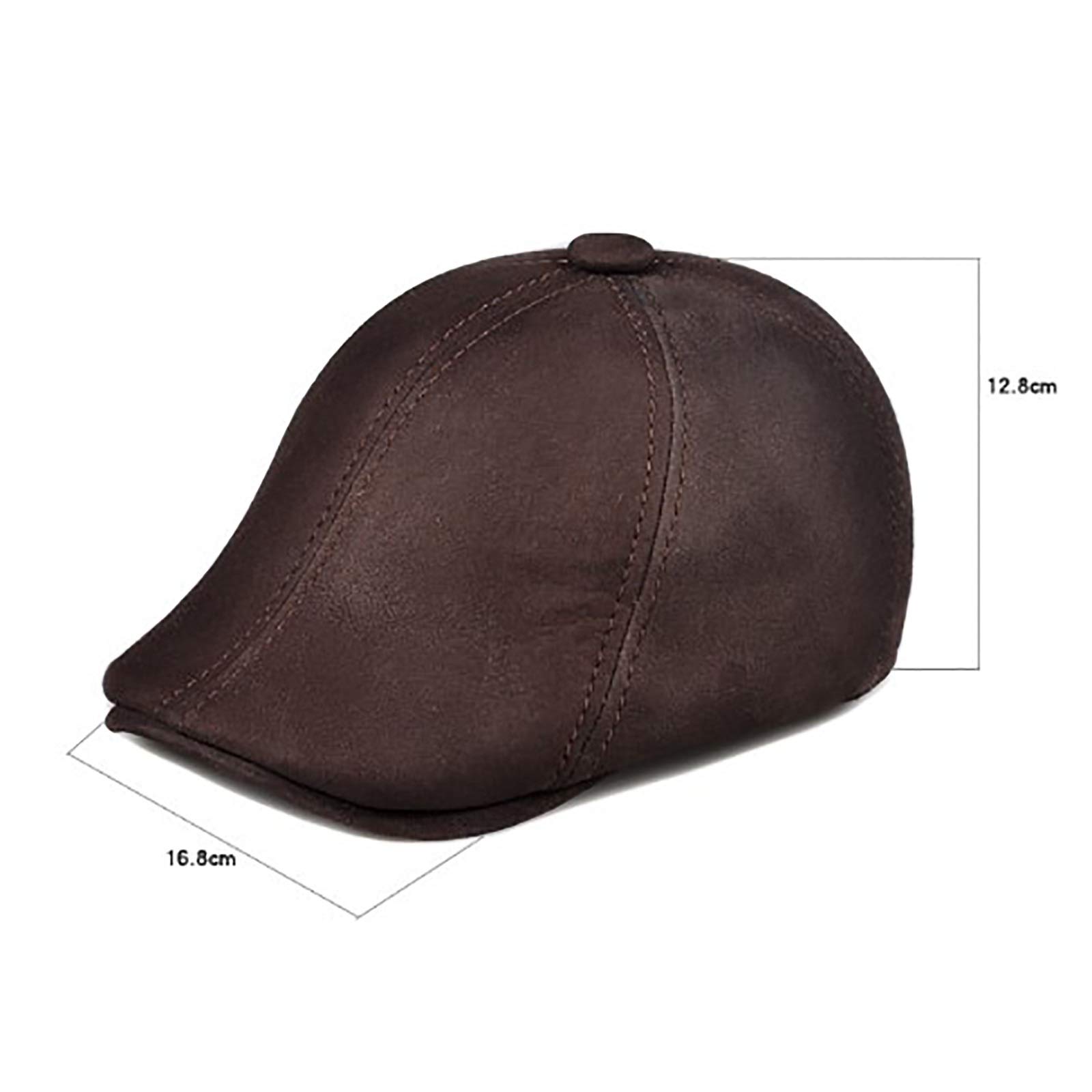 G&F Uomini Pelle Berretto Cappello Piatto Pelle Pecora Tenere Caldo Inverno Lana E Pelliccia per Anziani 55-60 Cm
