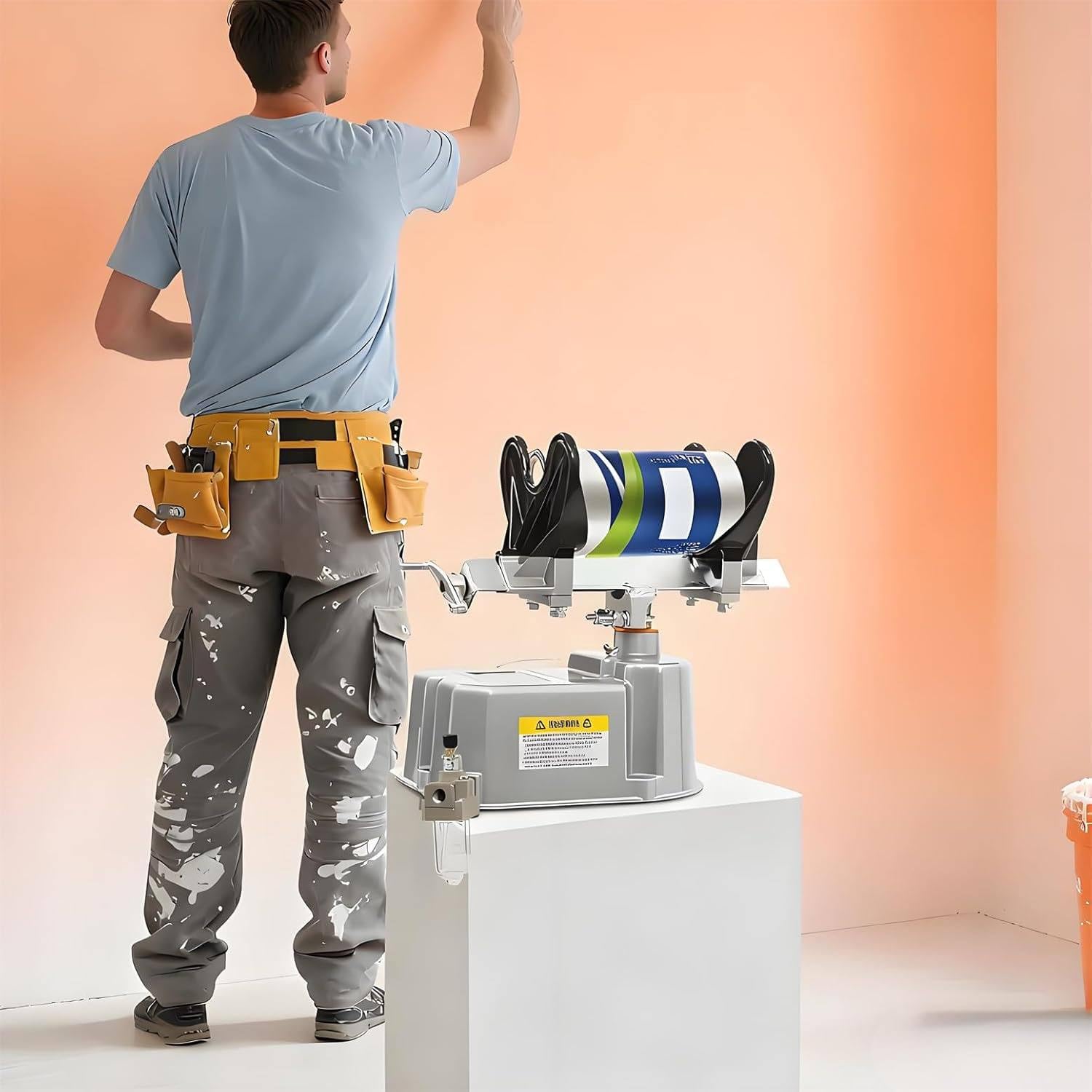 Agitador de pintura neumático de 1 a 5 litros de capacidad, abrazadera ajustable, 0-500 rpm, 15 min/cubeta mezclador para mezcla de pintura