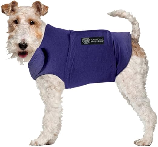 AKC - American Kennel Club Anti Anxiety and Stress Relief Calming Coat for Dogs, Essential for Thunderstorm season and 4th of July Fireworks- Blue, Small