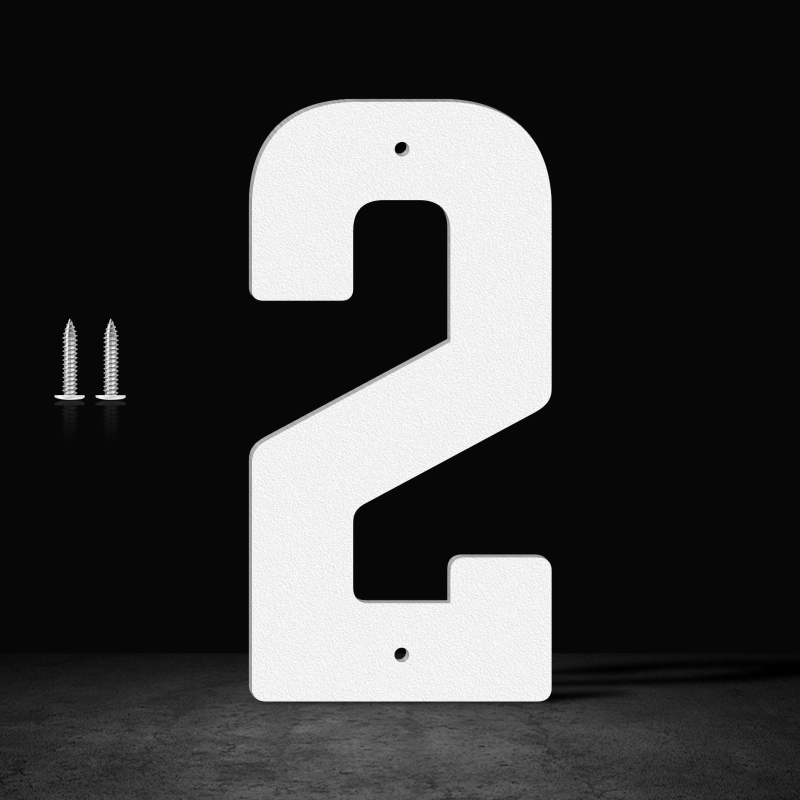 White Modern Address Numbers, Outdoor Mailbox Numbers, Metal House Numbers and Letters, for House, Office, Apartment, Farms, Garages Decoration Signs(