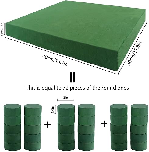 Vista 13 de Prashent 3 bloques de espuma floral, espuma de espuma de flores verdes húmedas y secas para arreglos florales frescos y artificiales, manualidades 3