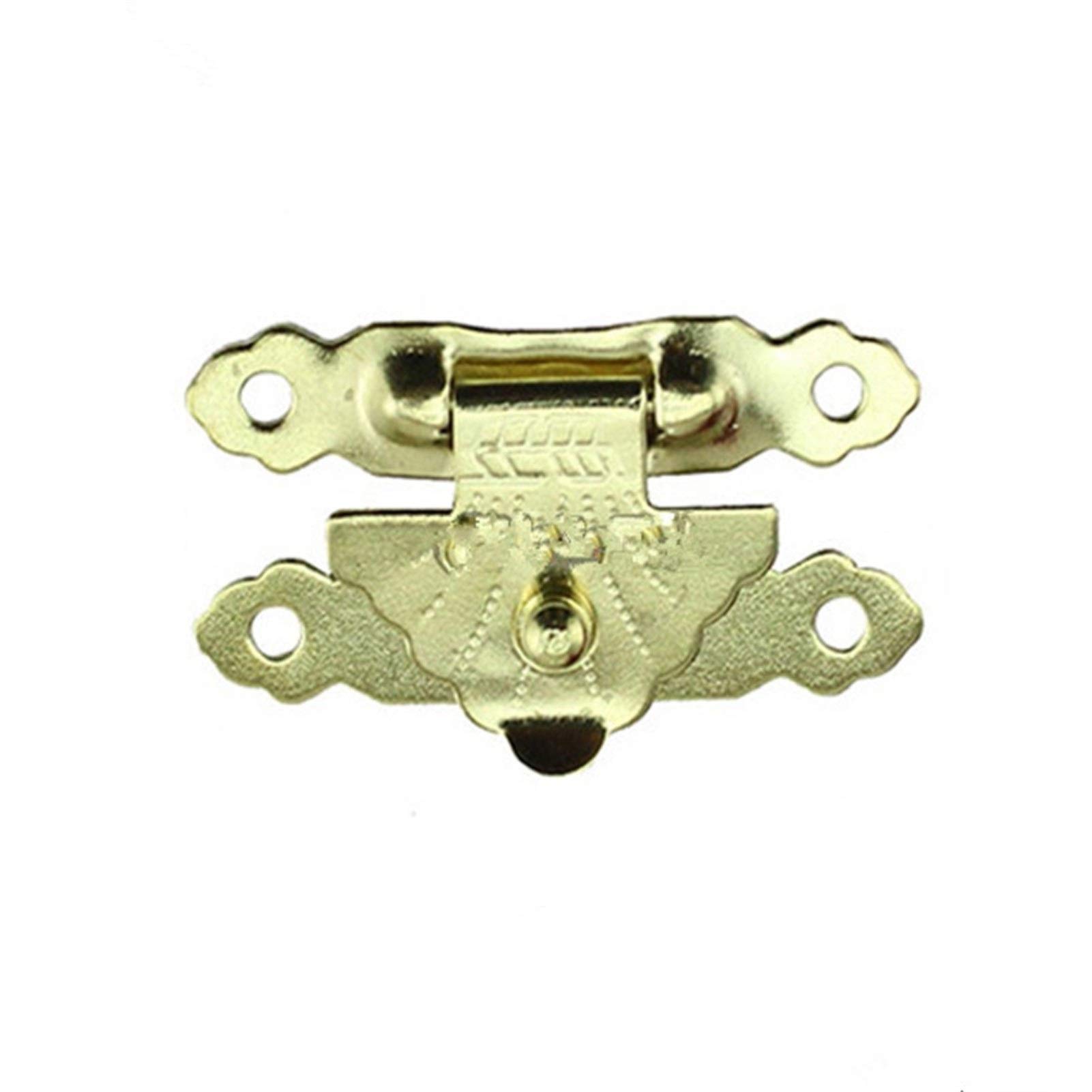 SHALLEZSOU Key Hasp Lock 4pcs Antique Iron Jewelry Box Padlock Hasp Lock Hardware 37x22mm