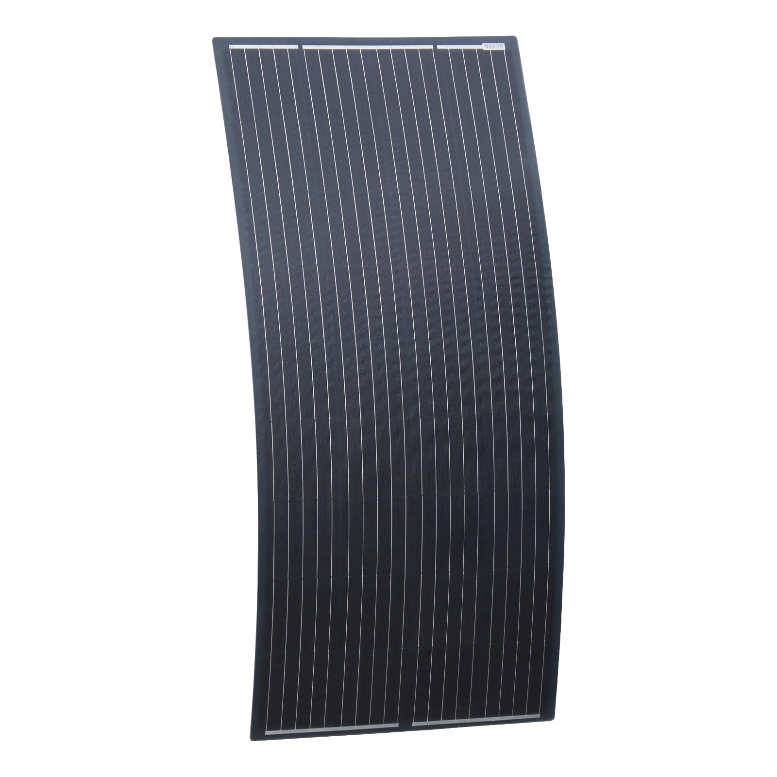 Photonic Universe Black 200W Semi-Flexible Fibreglass Solar Panel With Round Rear Junction Box & 3M Cable, Durable Etfe Coating And Monocrystalline Solar Cells For Motorhome, Caravan, Campervan, Boat Or Off-Grid System
