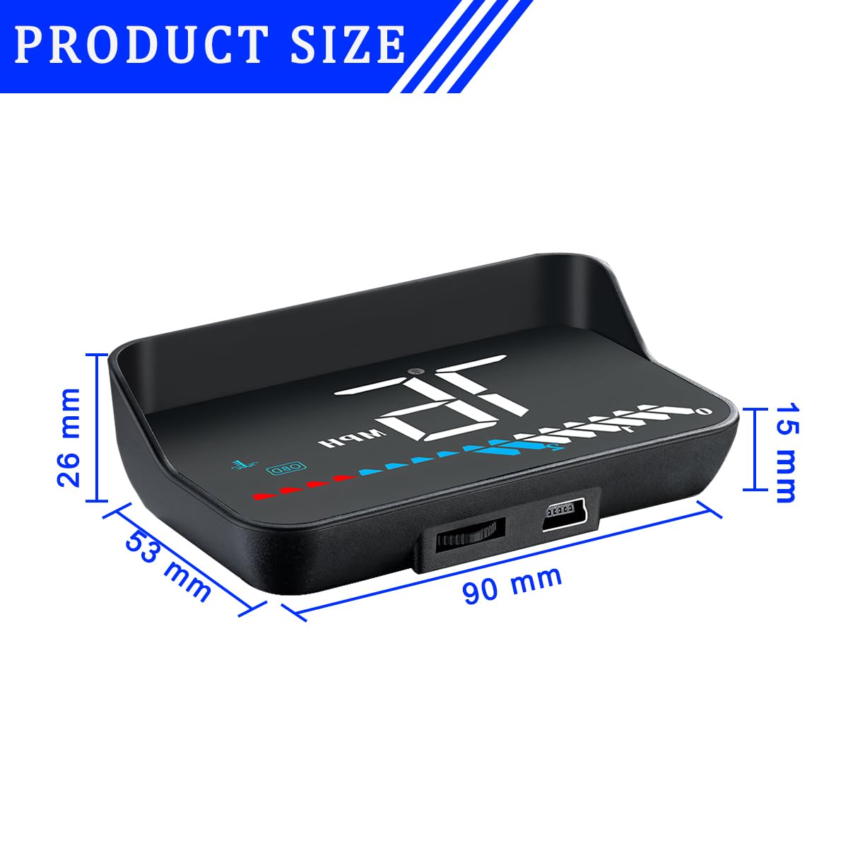 CGEAMDY Pantalla Universal Head Up Display, Head Up Car Hud Obd2 & Hud Gps Display, Obd2 Y Gps Velocímetro Sistema Dual, Head-Up Display Led Velocímetro Proyección Velocidad Advertencia M7 Auto Parts