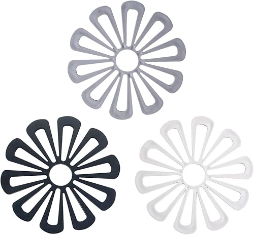 OHAOLYLE 3 manteles de goma resistentes al calor, soporte de salvamanteles con aislamiento hueco en forma de flor, decoración de mesa para proteger