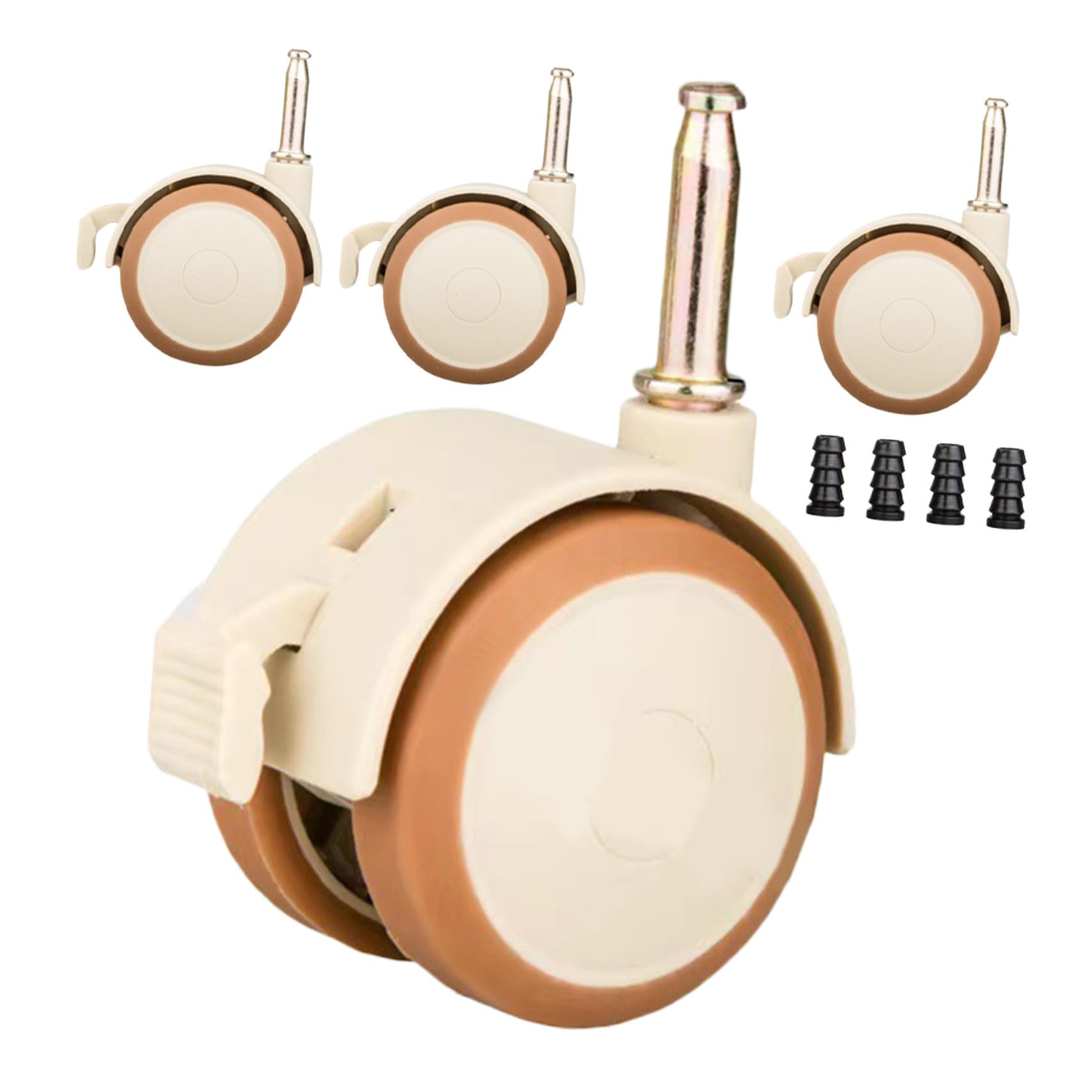 4pcs Pu Meble Trzpień Koła do Miś Łóżeczko z hamulec blokujący Kółka jezdne, cicha praca i łatwy montaż, Skrętny Koło Zamienny do Żłobek Wózek i Wyro Rama